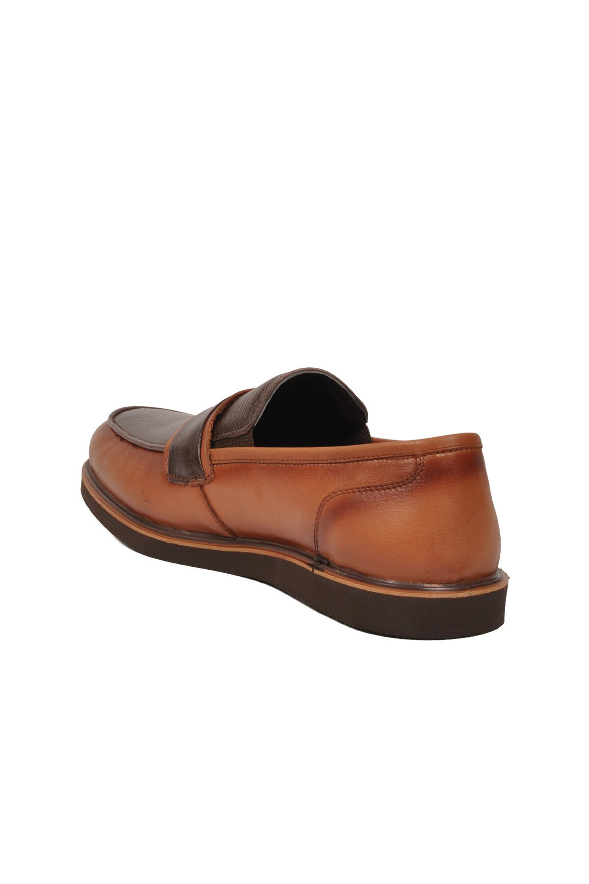 Erkek Taba Hakiki Deri Kolay Giyilebilir Şık Rahat Konfor Tabanlı Günlük Ayakkabı Loafer 5769 M