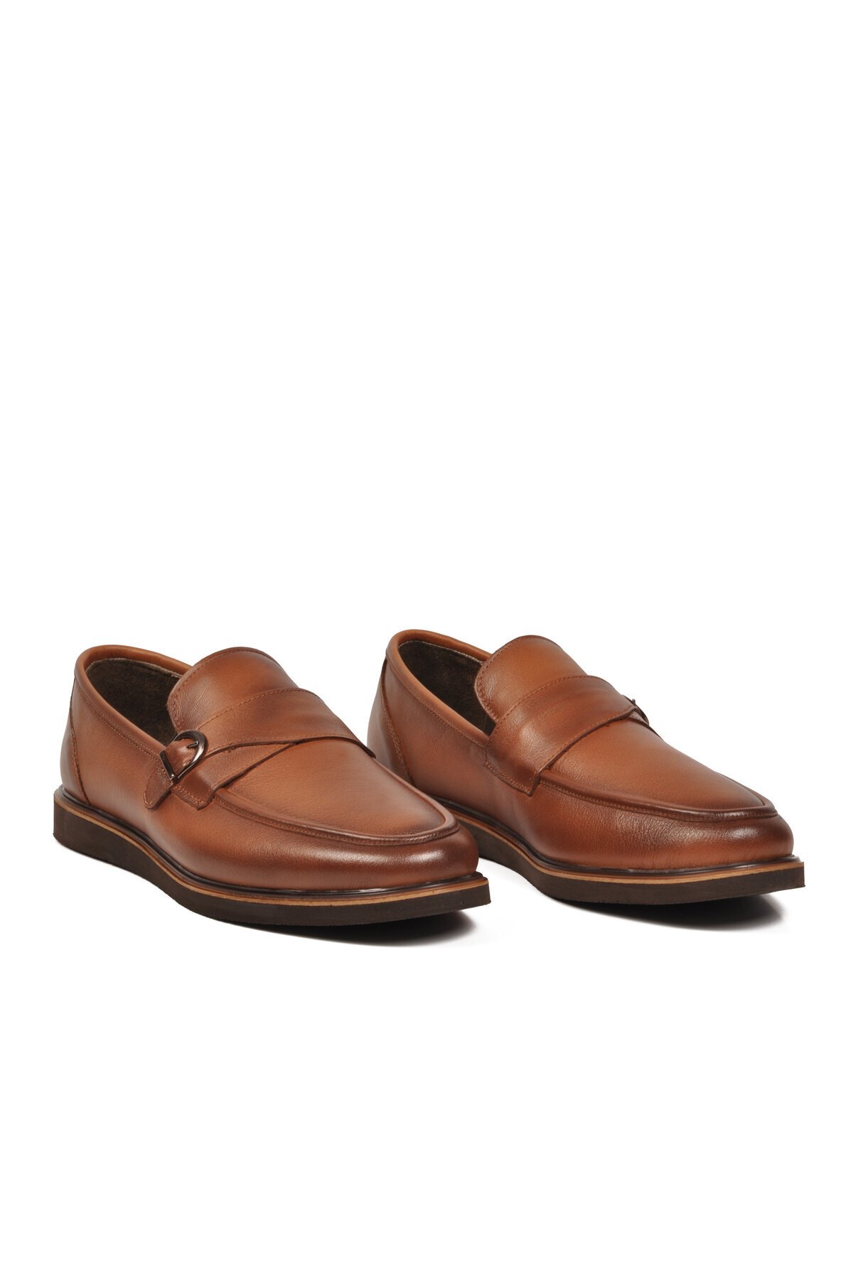 Erkek Taba Hakiki Deri Günlük Şık Rahat Tabanlı Klasik Ayakkabı Loafer 5770 M