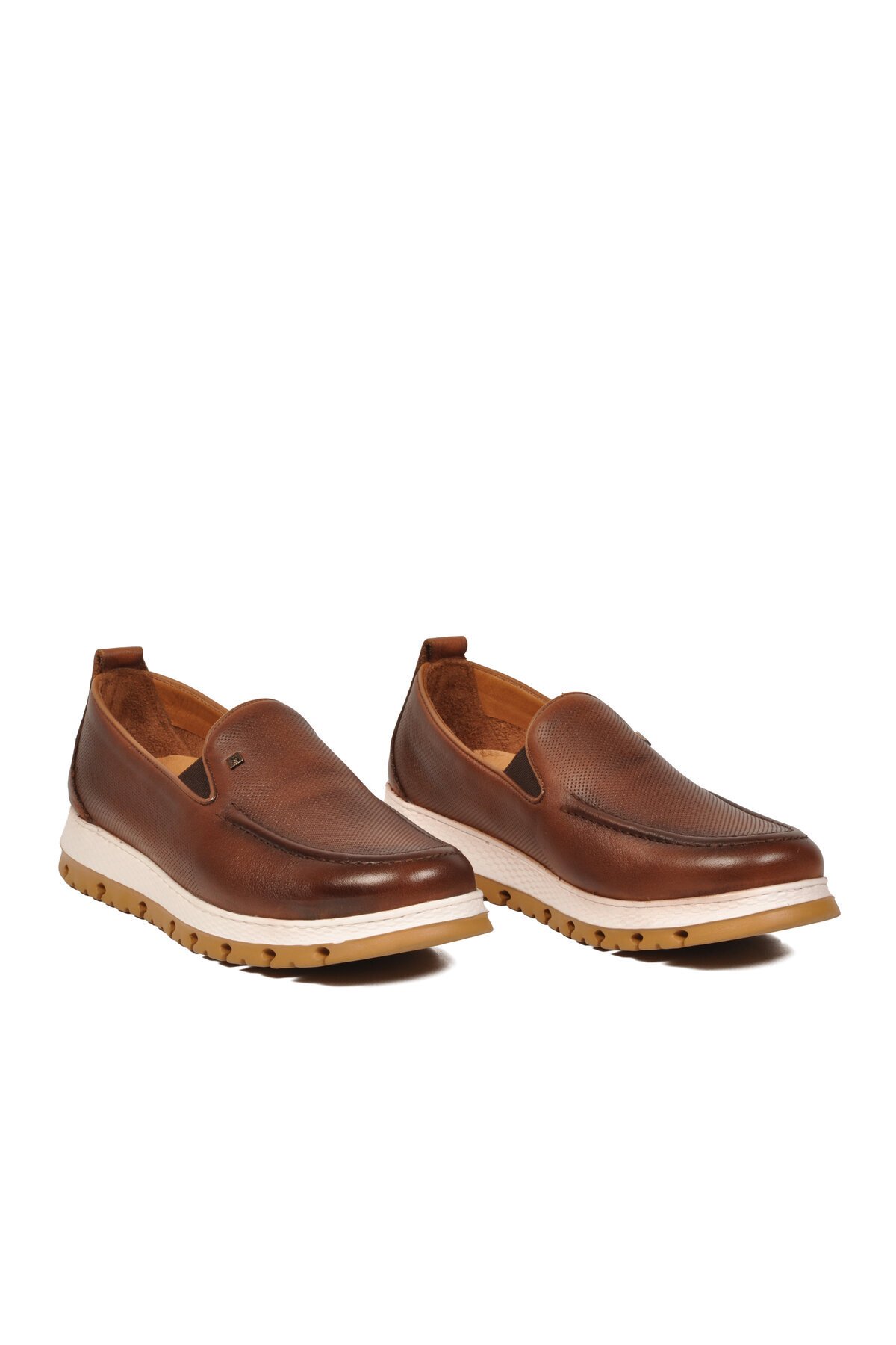 Erkek Taba Hakiki Deri Kolay Giyilebilir Rahat Tabanlı Şık Günlük Ayakkabı Loafer 6574 M