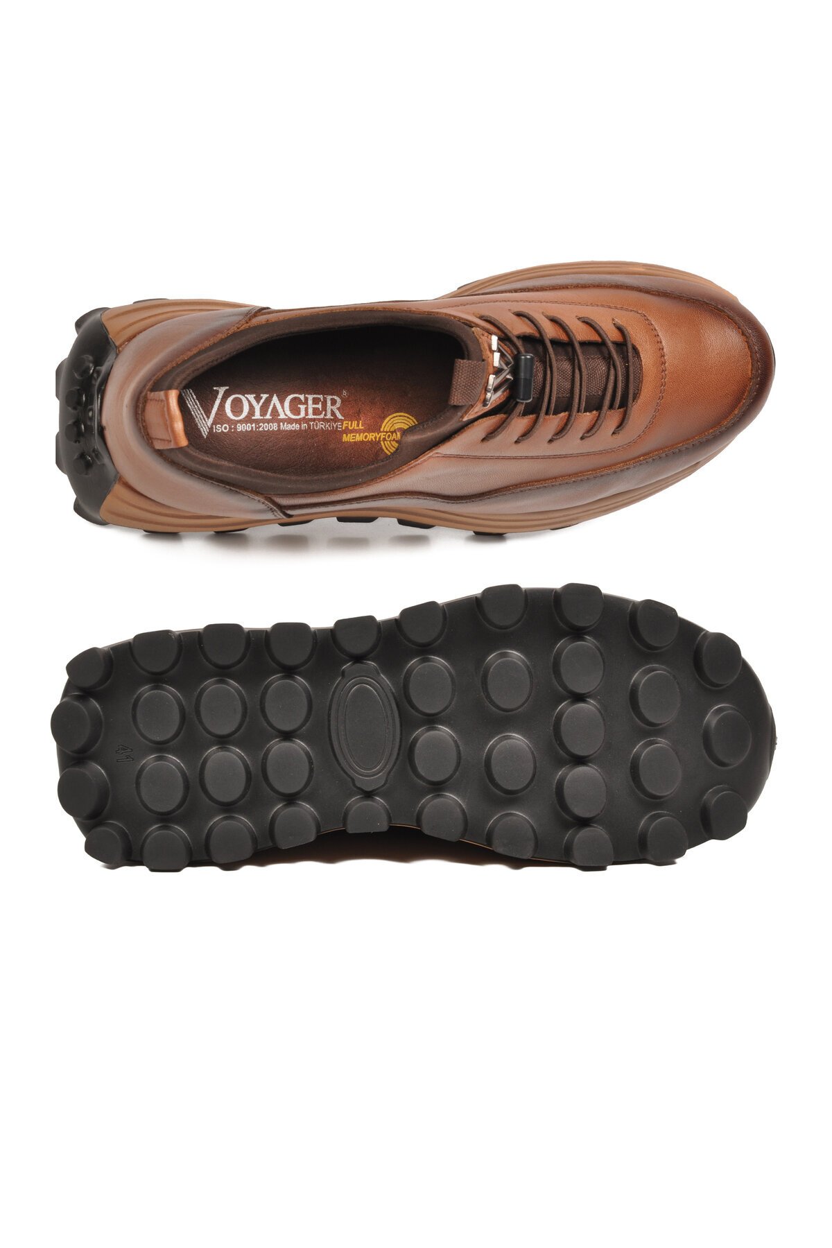 Taba Premium Hakiki Deri Erkek Günlük Sneaker Memory Kalın Taban M084-2 M