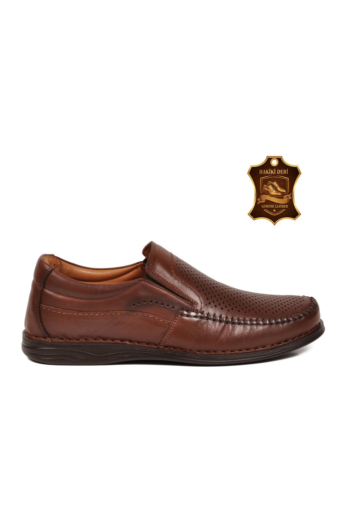 Taba Hakiki Rahat Konfor Tabanlı Delikli Erkek Günlük Ayakkabı Loafer Sensitive 3237-1  M