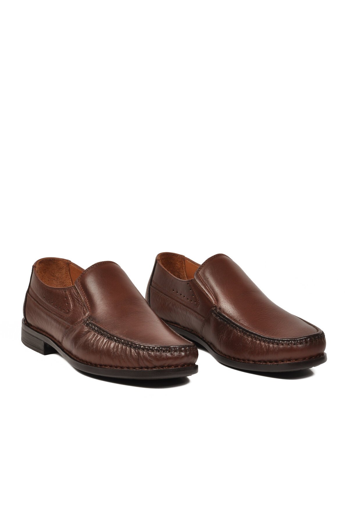 Erkek Taba Hakiki Deri Konfor Taban Bağcıksız Klasik Mokasen Loafer Ayakkabı 3607 M