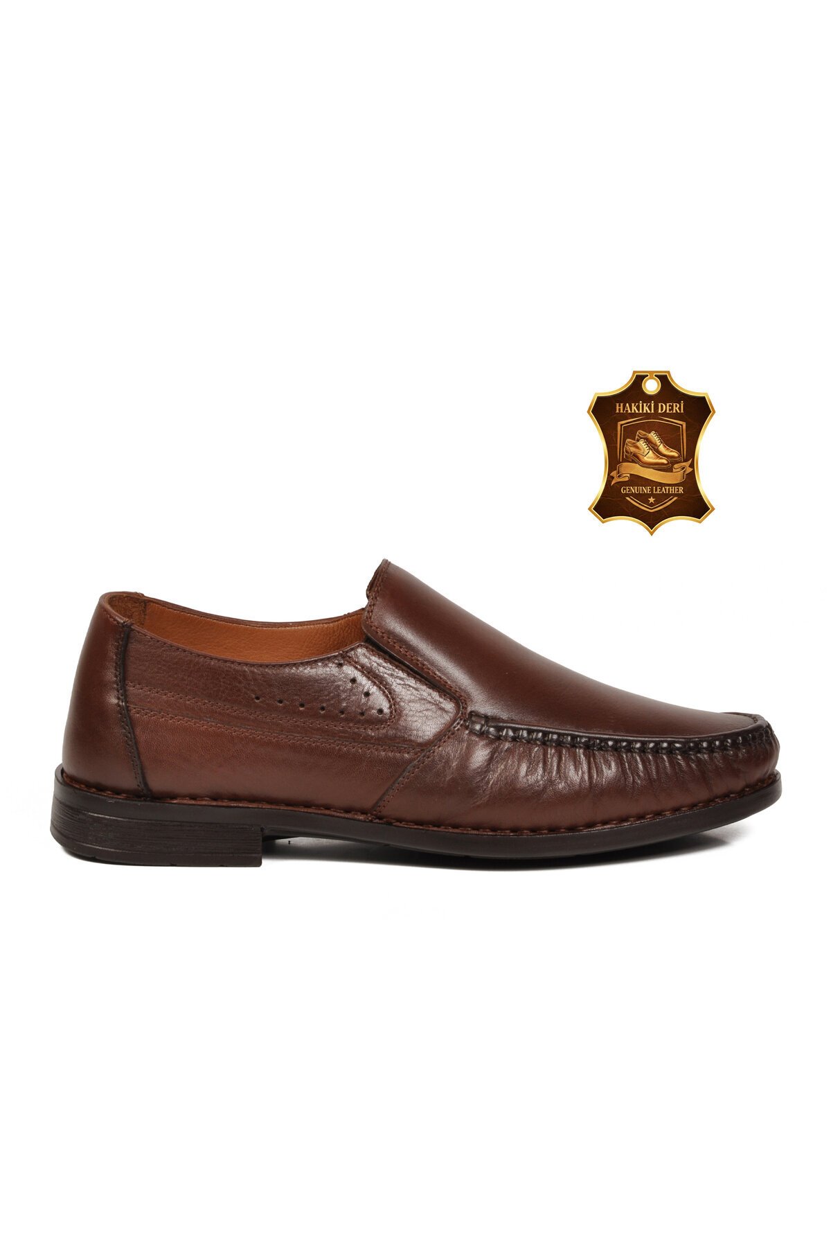 Erkek Taba Hakiki Deri Konfor Taban Bağcıksız Klasik Mokasen Loafer Ayakkabı 3607 M