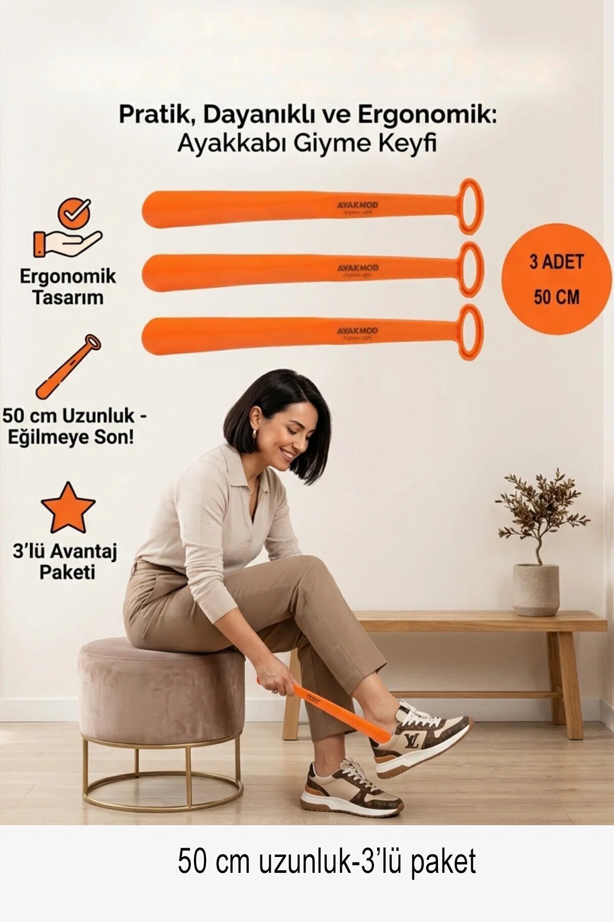 Turuncu Unisex 3lü Ayakkabı Çekeceği