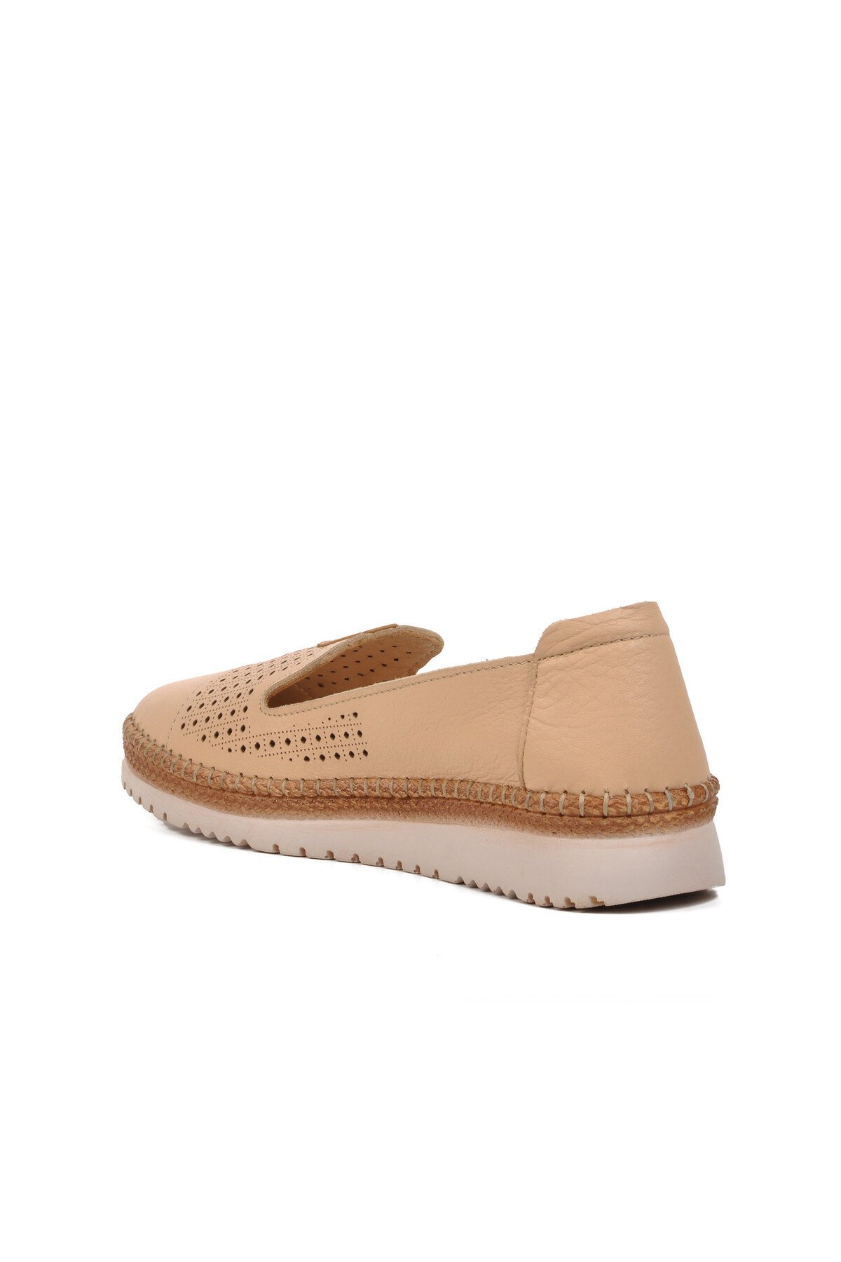 Ayakmod Hakiki Deri  Bej Kadın Günlük Ayakkabı