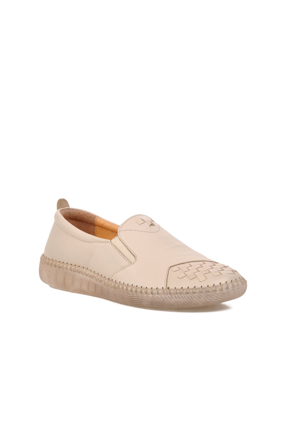 Ayakmod Bej  Hakiki Deri Kadın Günlük Ayakkabı