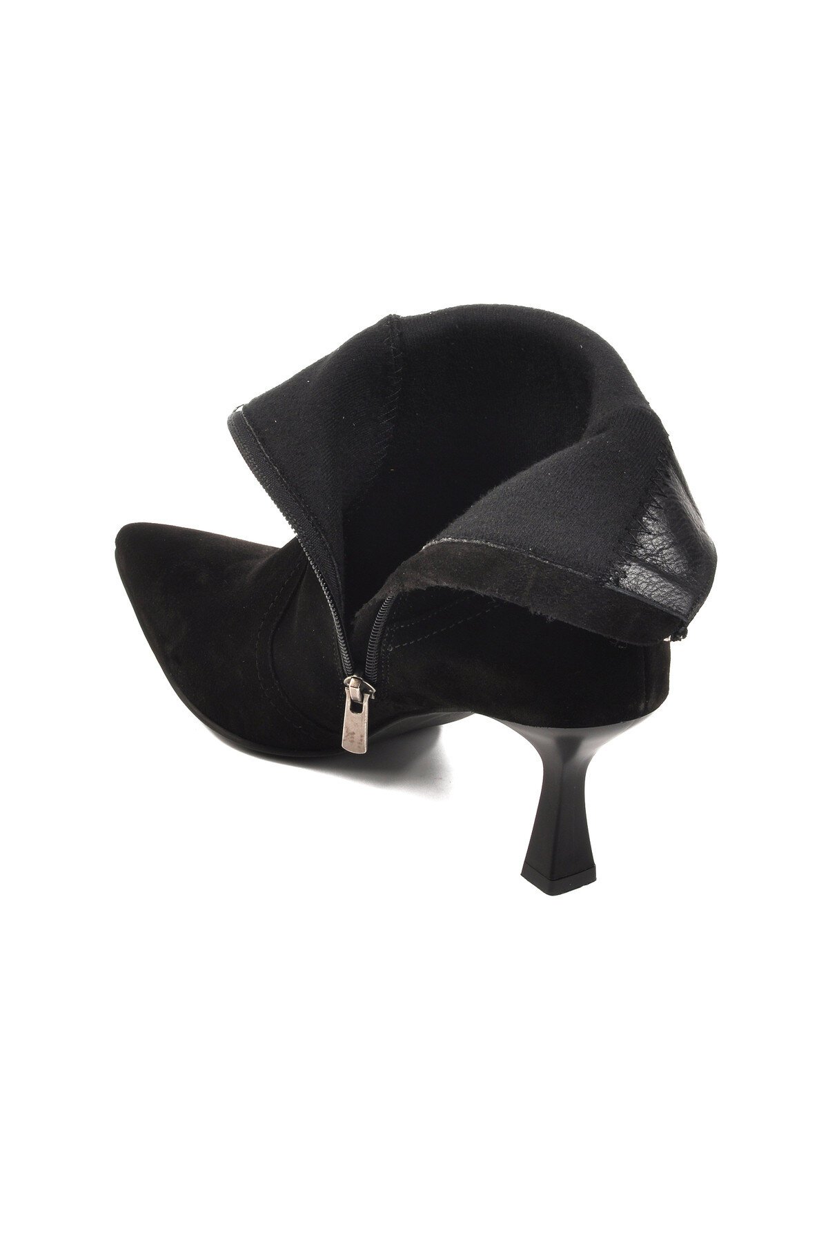 Ayakmod Siyah Süet Kadın Topuklu Bot