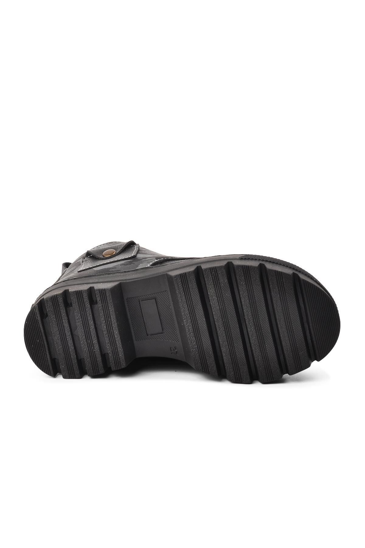 Ayakmod Siyah Kamuflaj Çocuk Bot