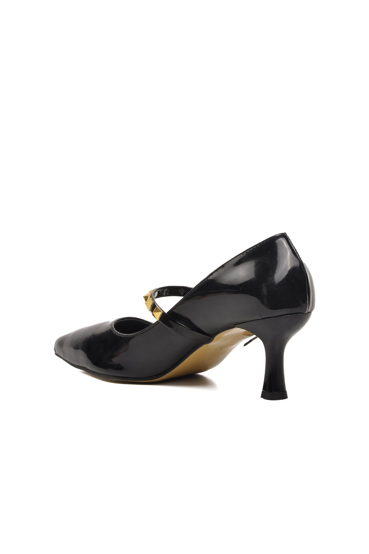 Ayakmod Siyah Rugan Kadın Topuklu Ayakkabı