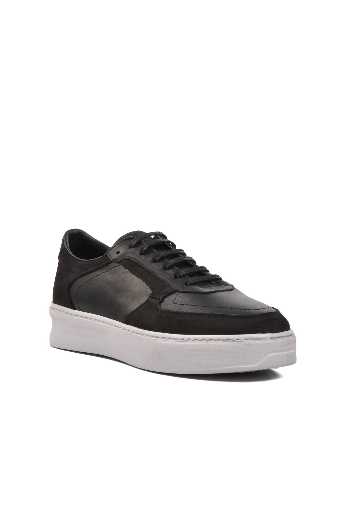 Ayakmod Siyah-Siyah Nubuk Hakiki Deri Erkek Günlük Ayakkabı