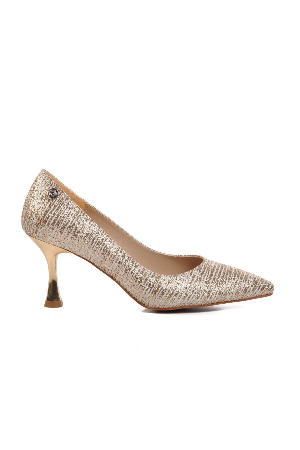 Altın Kadın Topuklu Ayakkabı