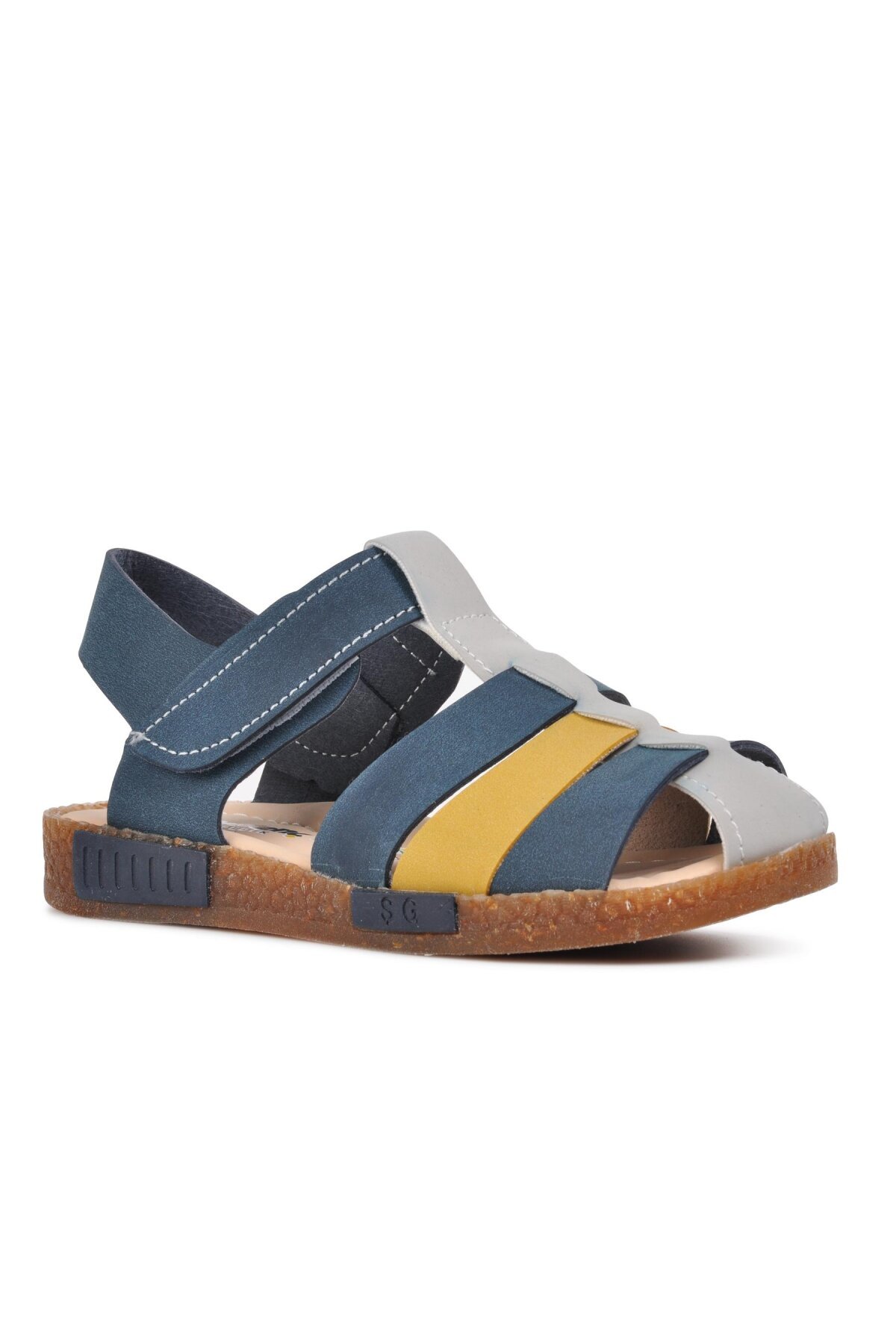 Ayakmod Lacivert-Bej-Hardal Erkek Çocuk Sandalet