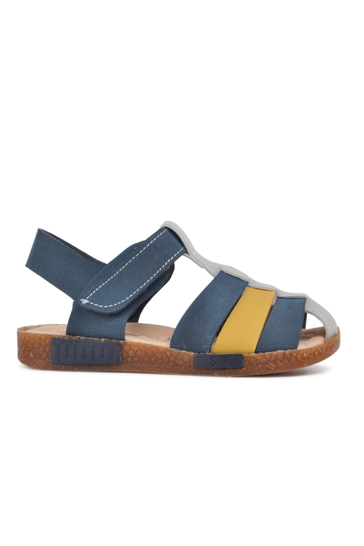 Ayakmod Lacivert-Bej-Hardal Erkek Çocuk Sandalet