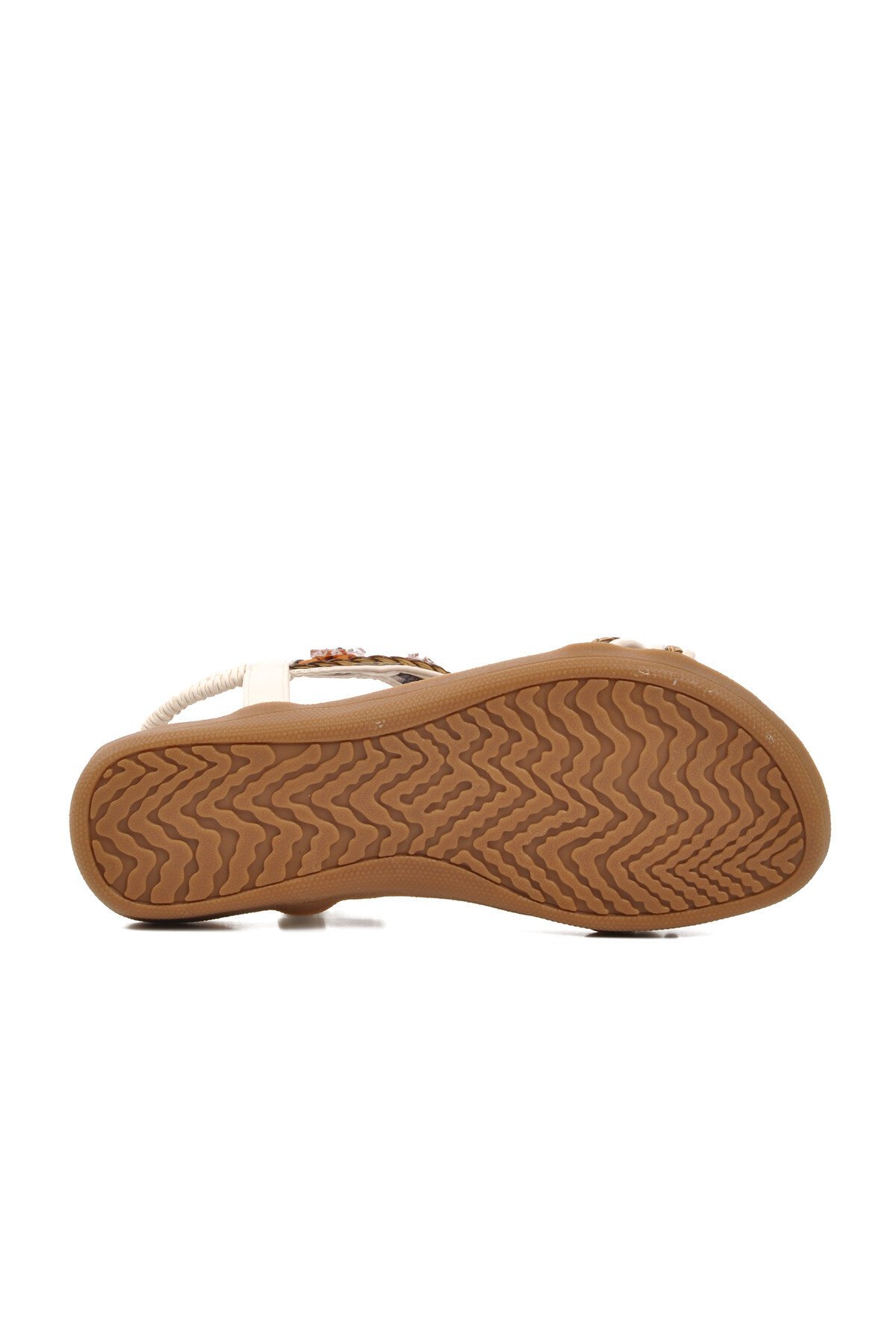 Beyaz Hakiki Deri Kadın Sandalet