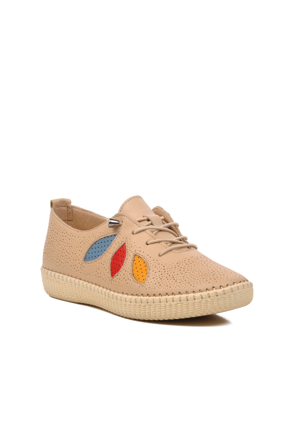 Ayakmod Bej Kadın Hakiki Deri Günlük Ayakkabı