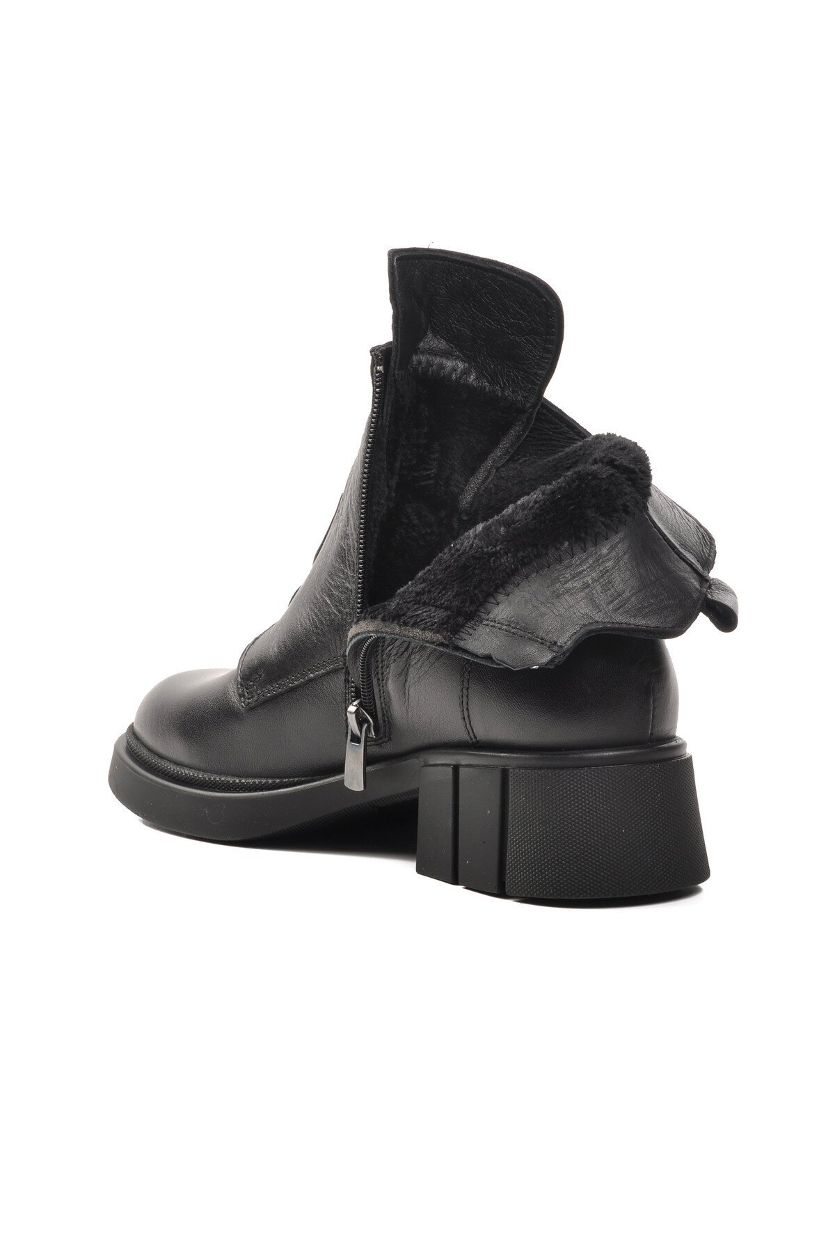 Ayakmod Siyah Hakiki Deri Kadın Bot