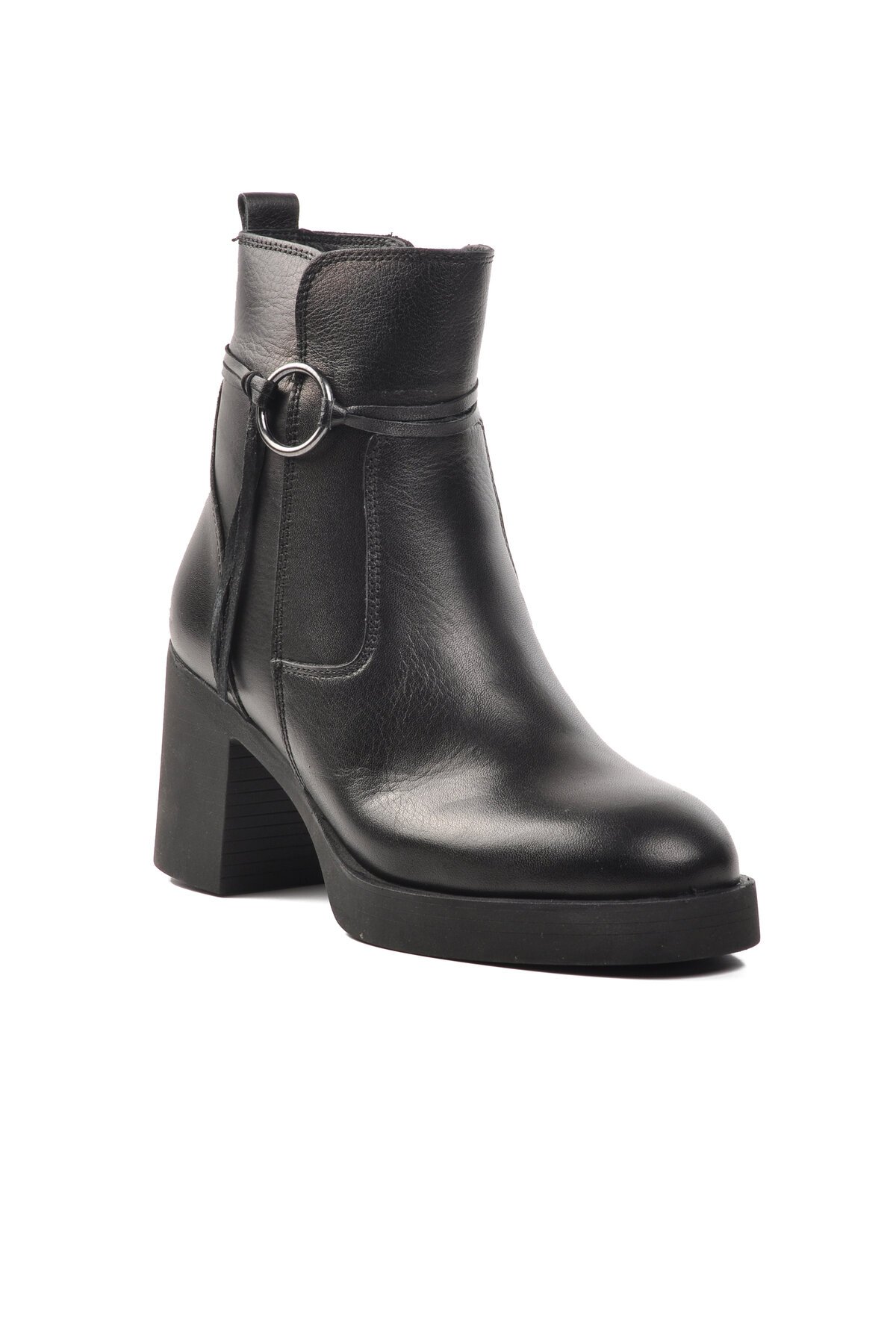 Ayakmod Siyah Hakiki Deri Kadın Bot