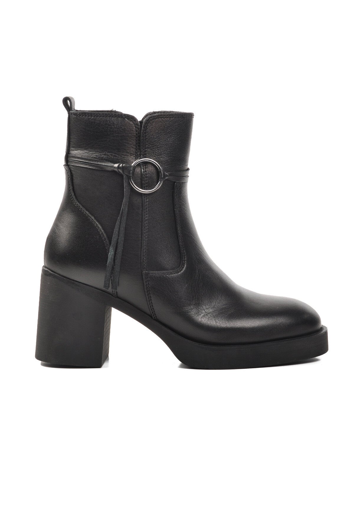 Ayakmod Siyah Hakiki Deri Kadın Bot