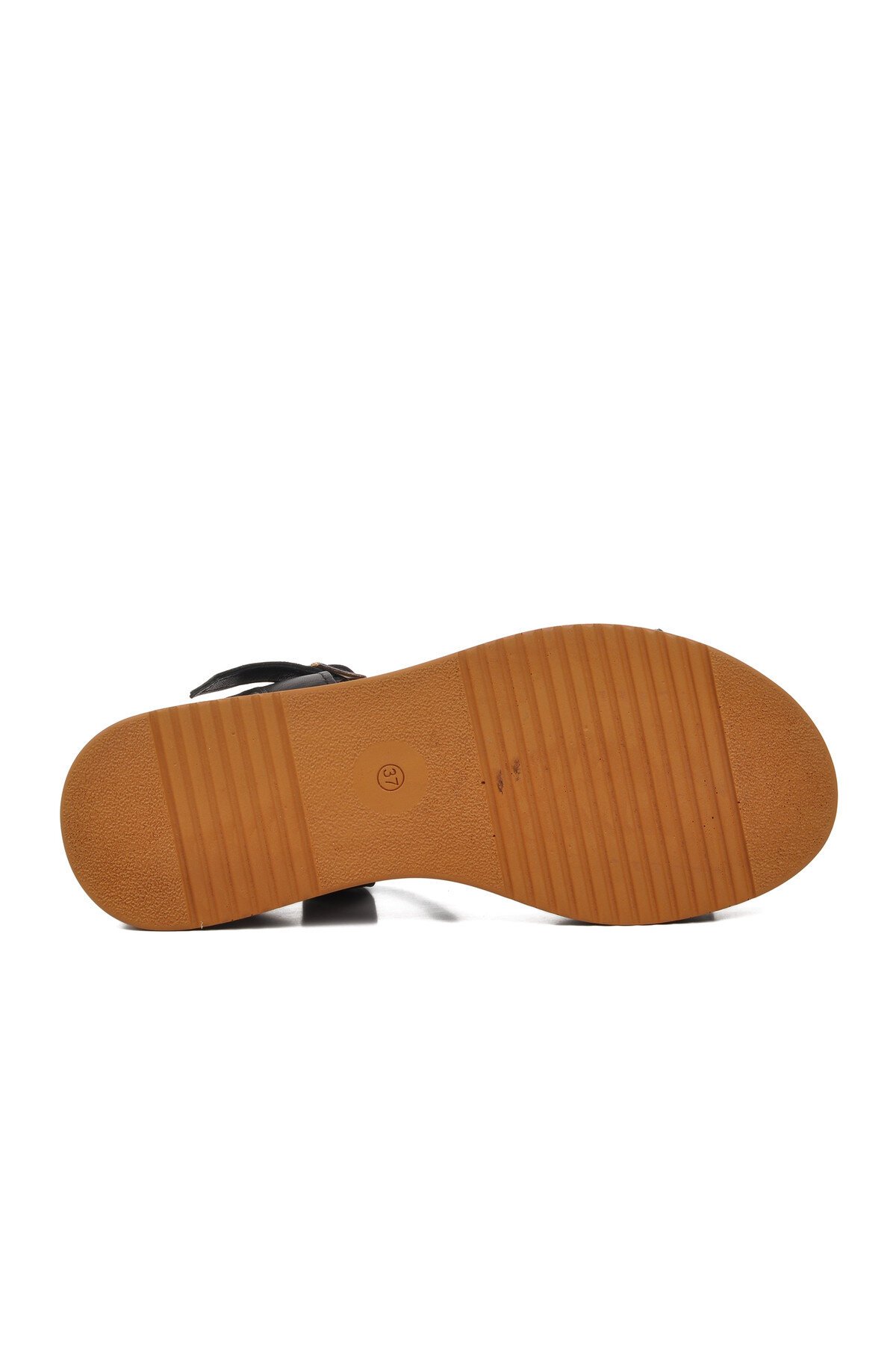 Ayakmod Siyah Hakiki Deri Kadın Sandalet