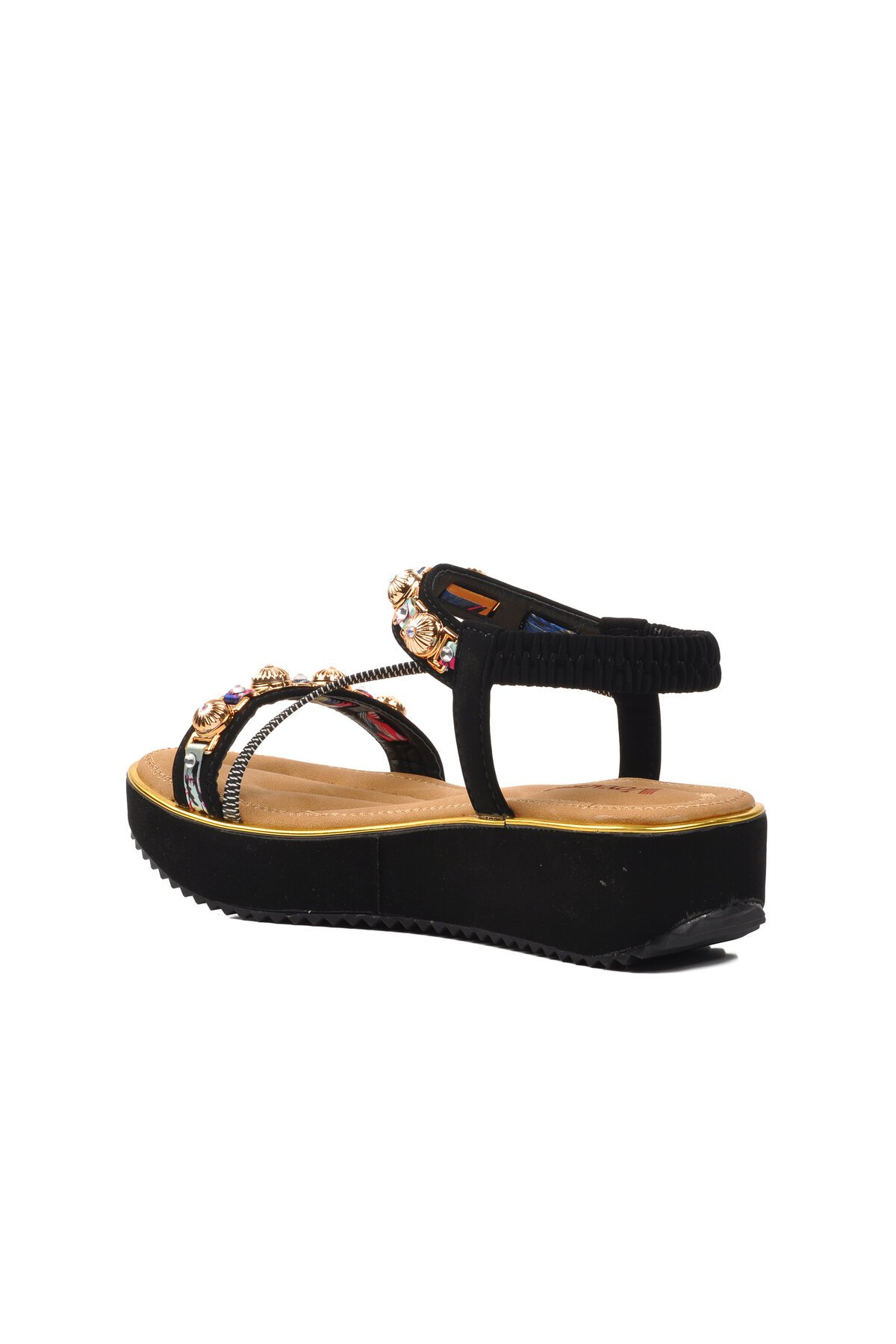 Hakiki Deri Siyah Kadın Sandalet