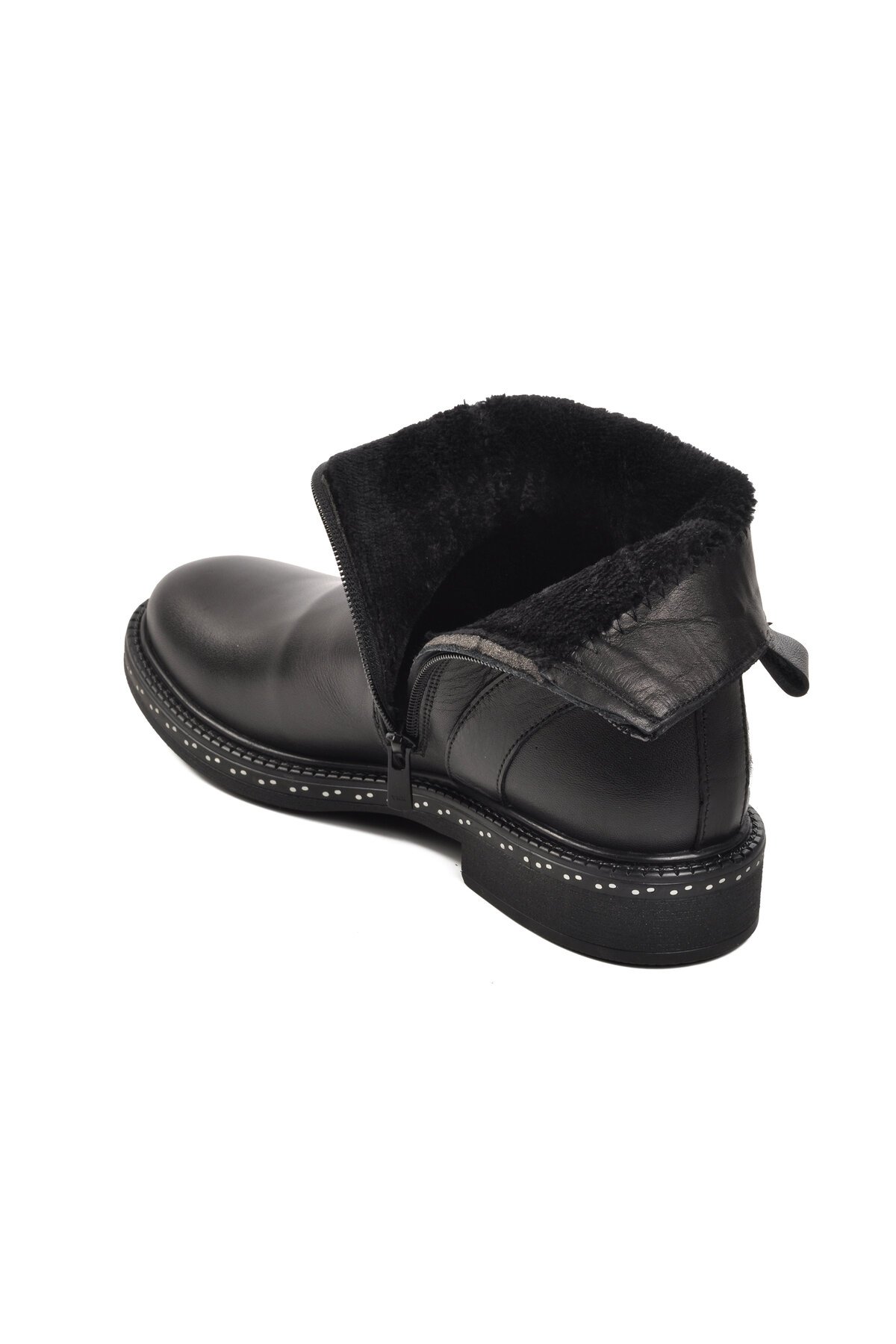 Ayakmod Siyah Hakiki Deri Kadın Bot