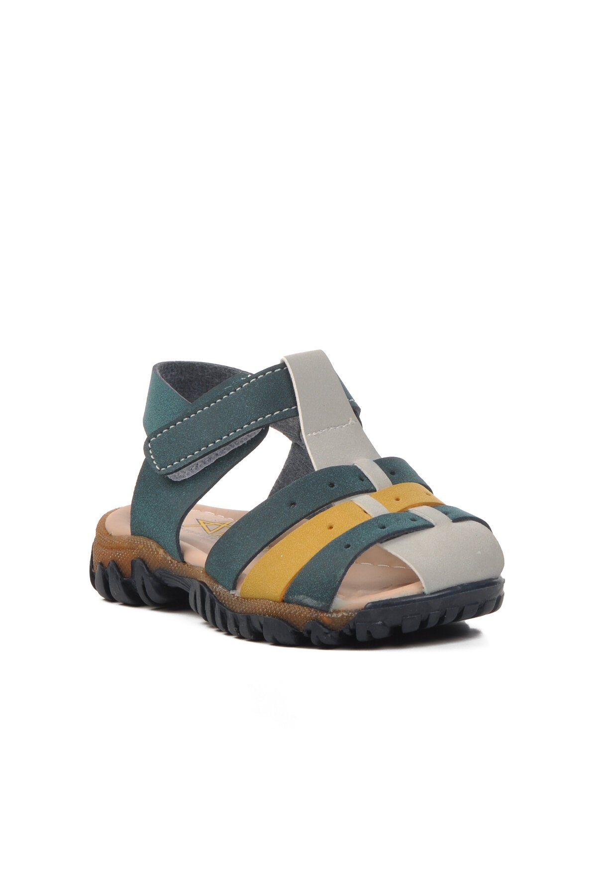 Ayakmod Lacivert Nubuk-Sarı Bebek Sandalet