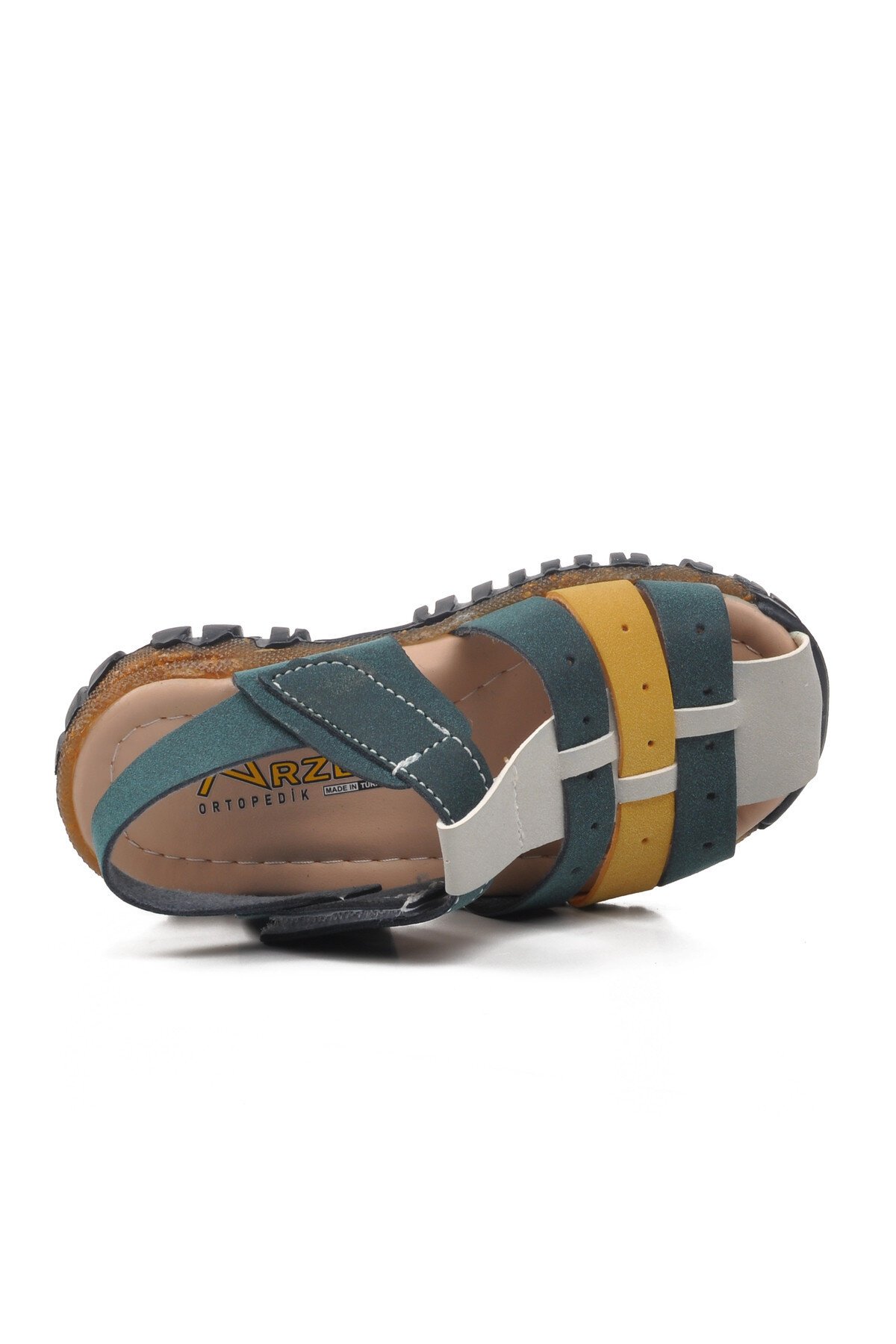 Ayakmod Lacivert Nubuk-Sarı Bebek Sandalet