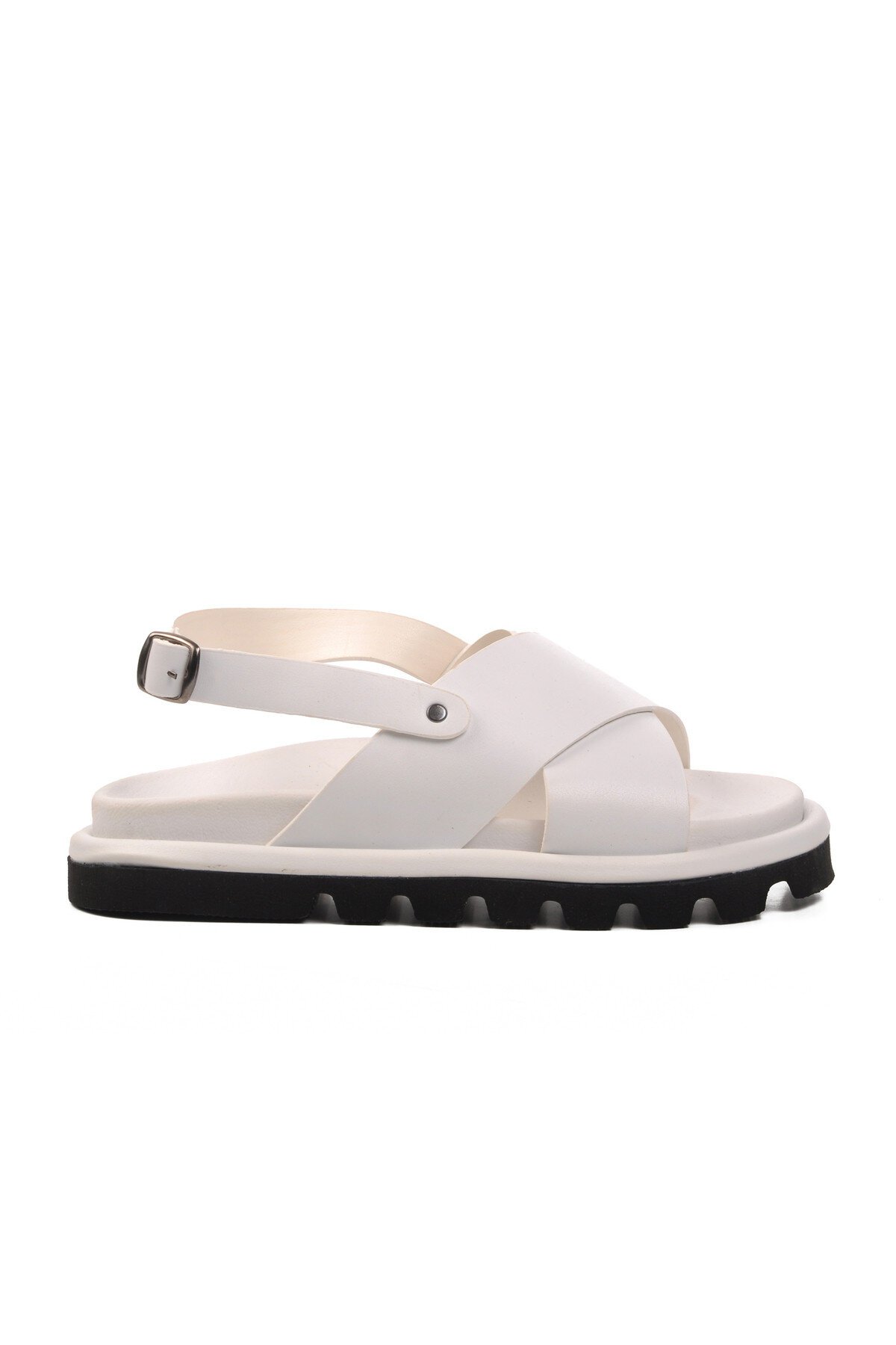 Ayakmod Beyaz Kadın Sandalet