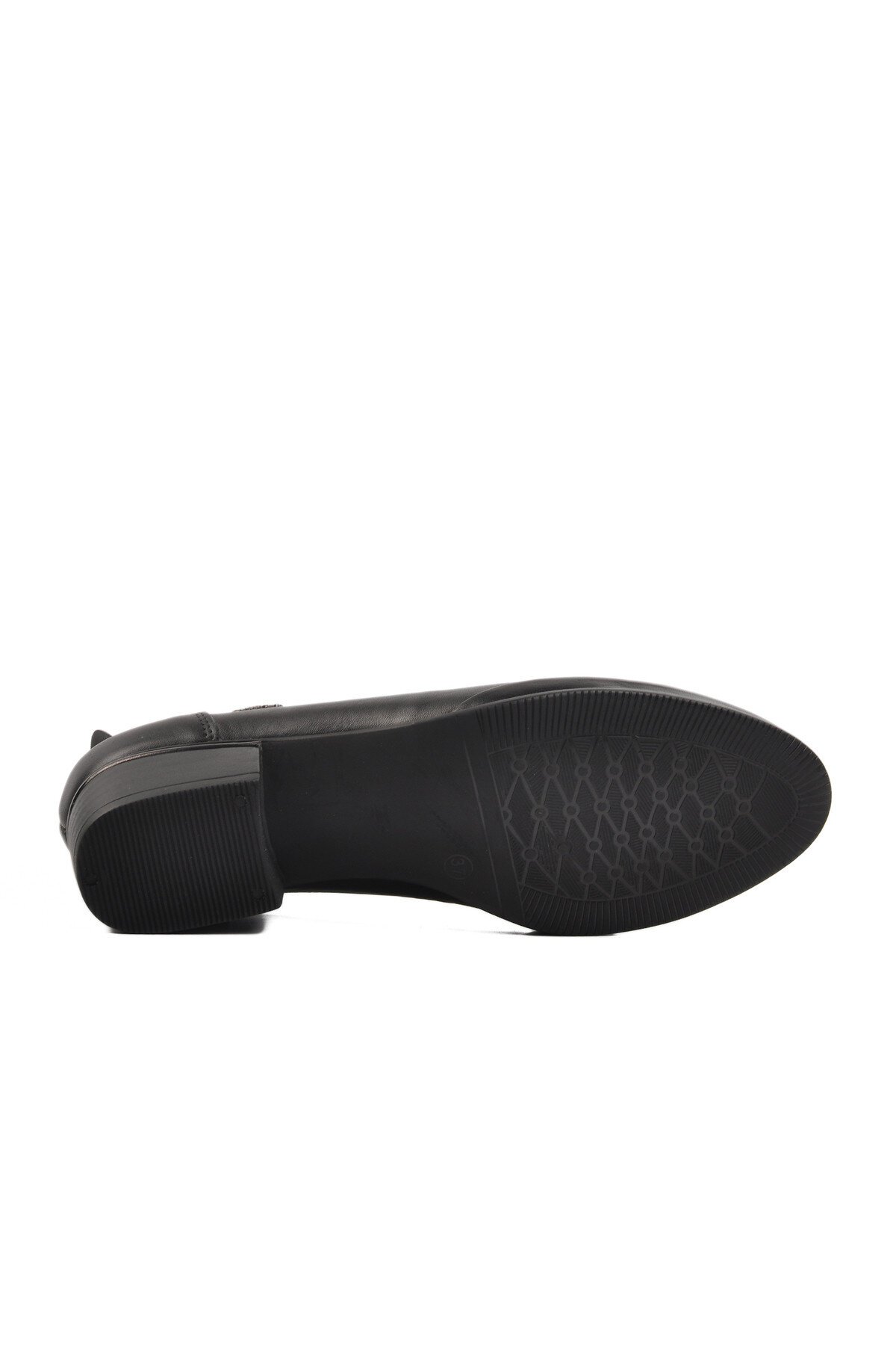 Ayakmod Hakiki Deri Siyah Kadın Topuklu Ayakkabı