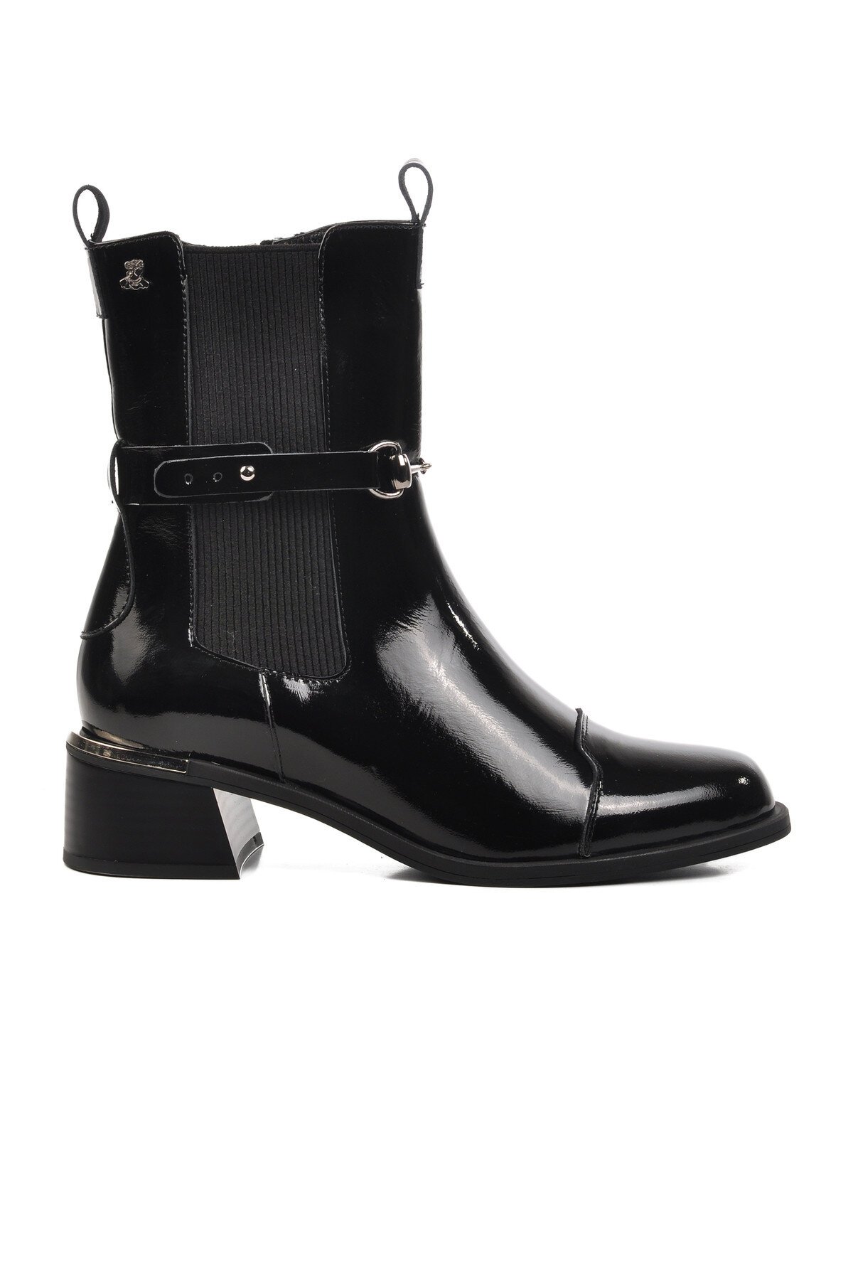 Venüs Siyah Rugan  Hakiki Deri Kadın Bot