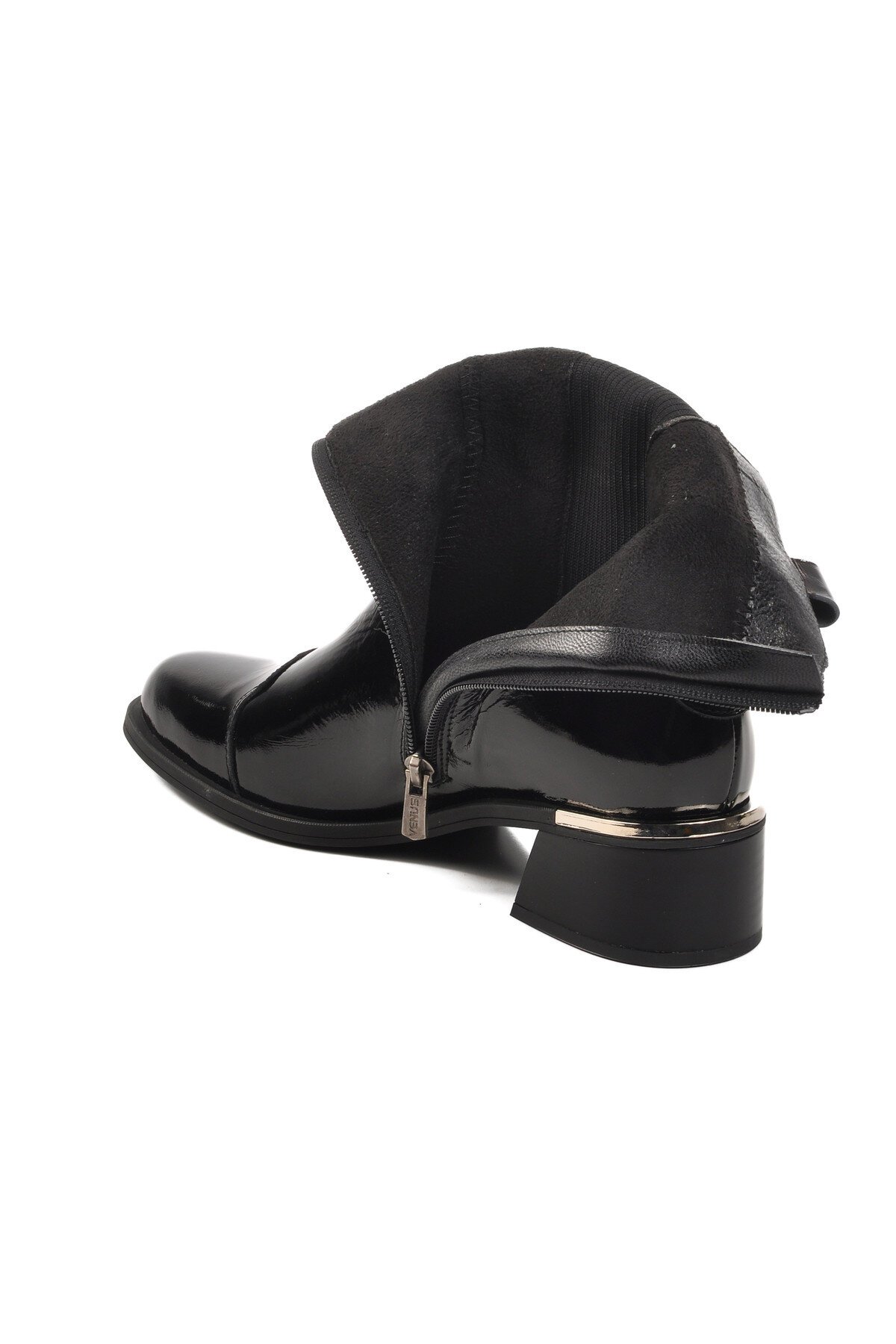 Venüs Siyah Rugan  Hakiki Deri Kadın Bot