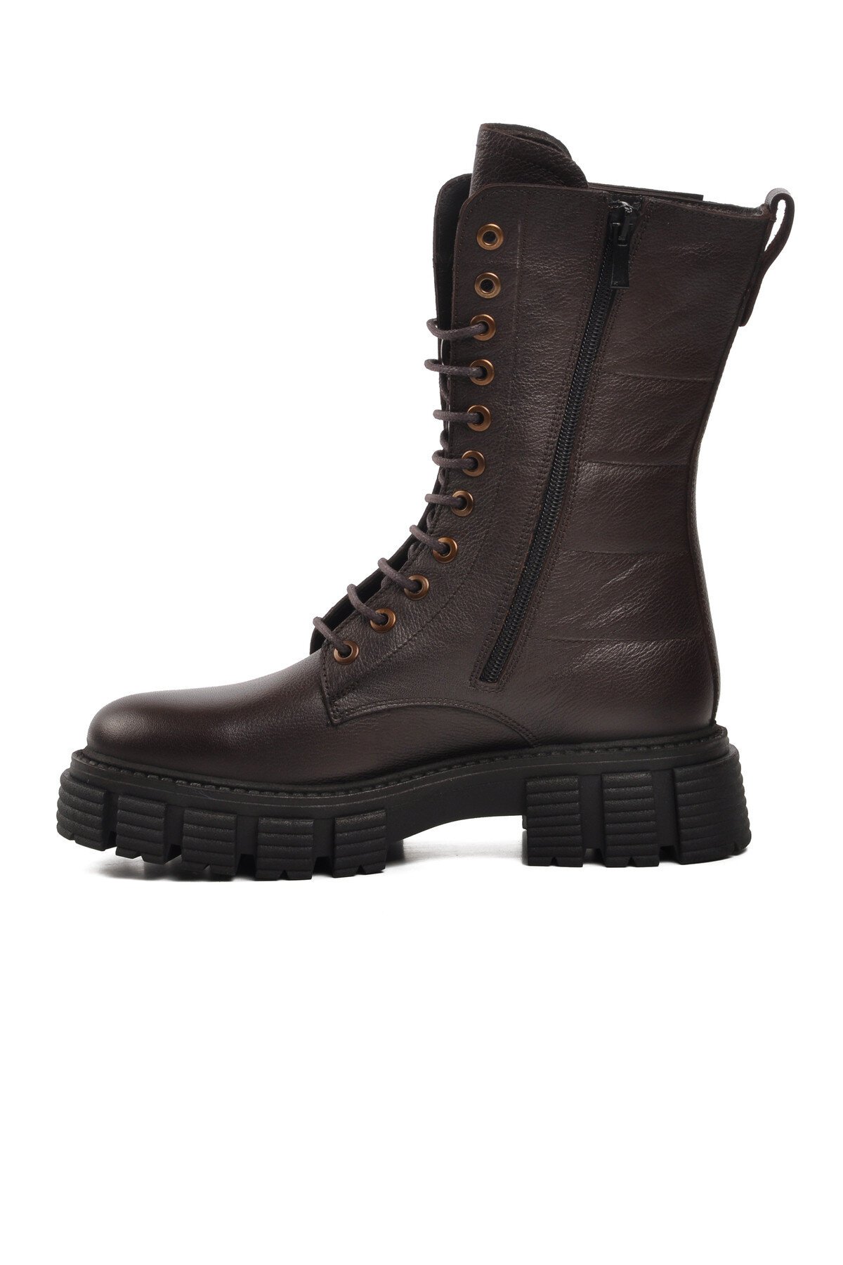 Ayakmod Kahve Hakiki Deri Kadın Bot