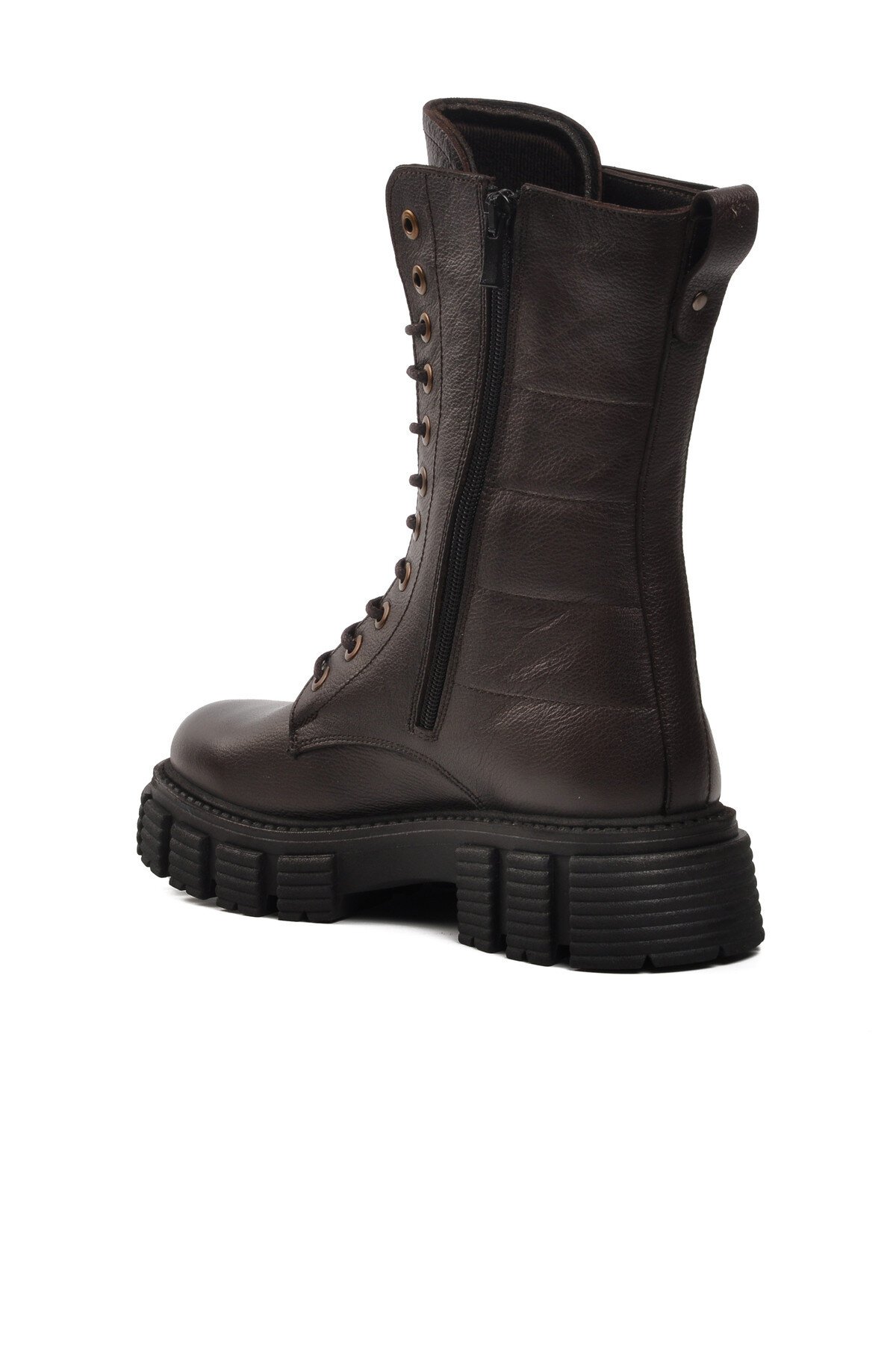 Ayakmod Kahve Hakiki Deri Kadın Bot