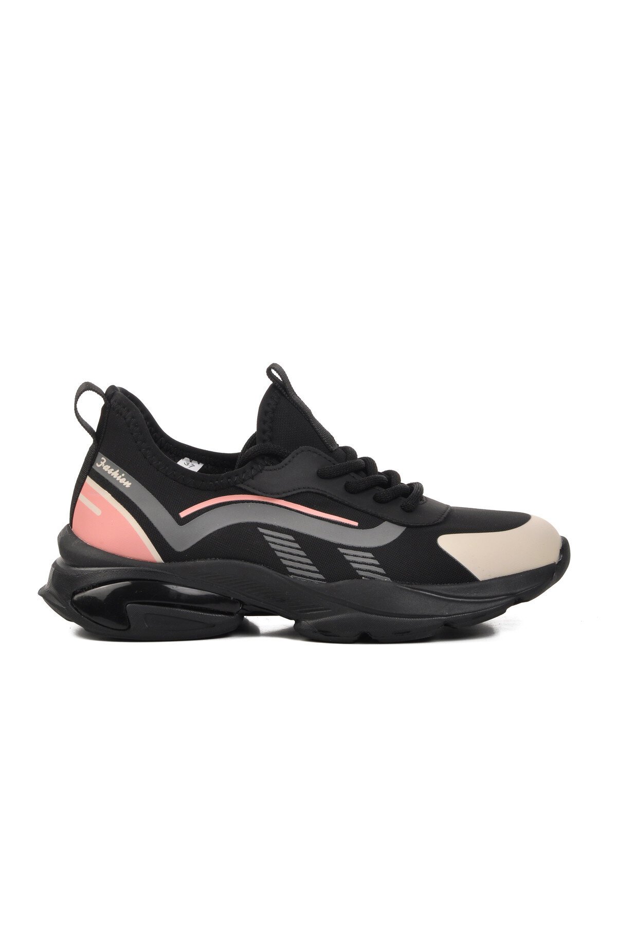 kaymaz Taban Siyah-Pembe Kadın Spor Ayakkabı