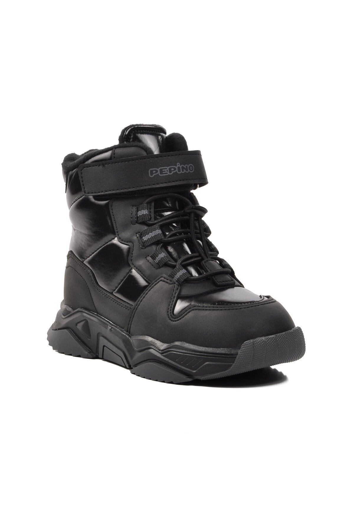 Walkway Parlak Siyah Kız Çocuk Kar Botu