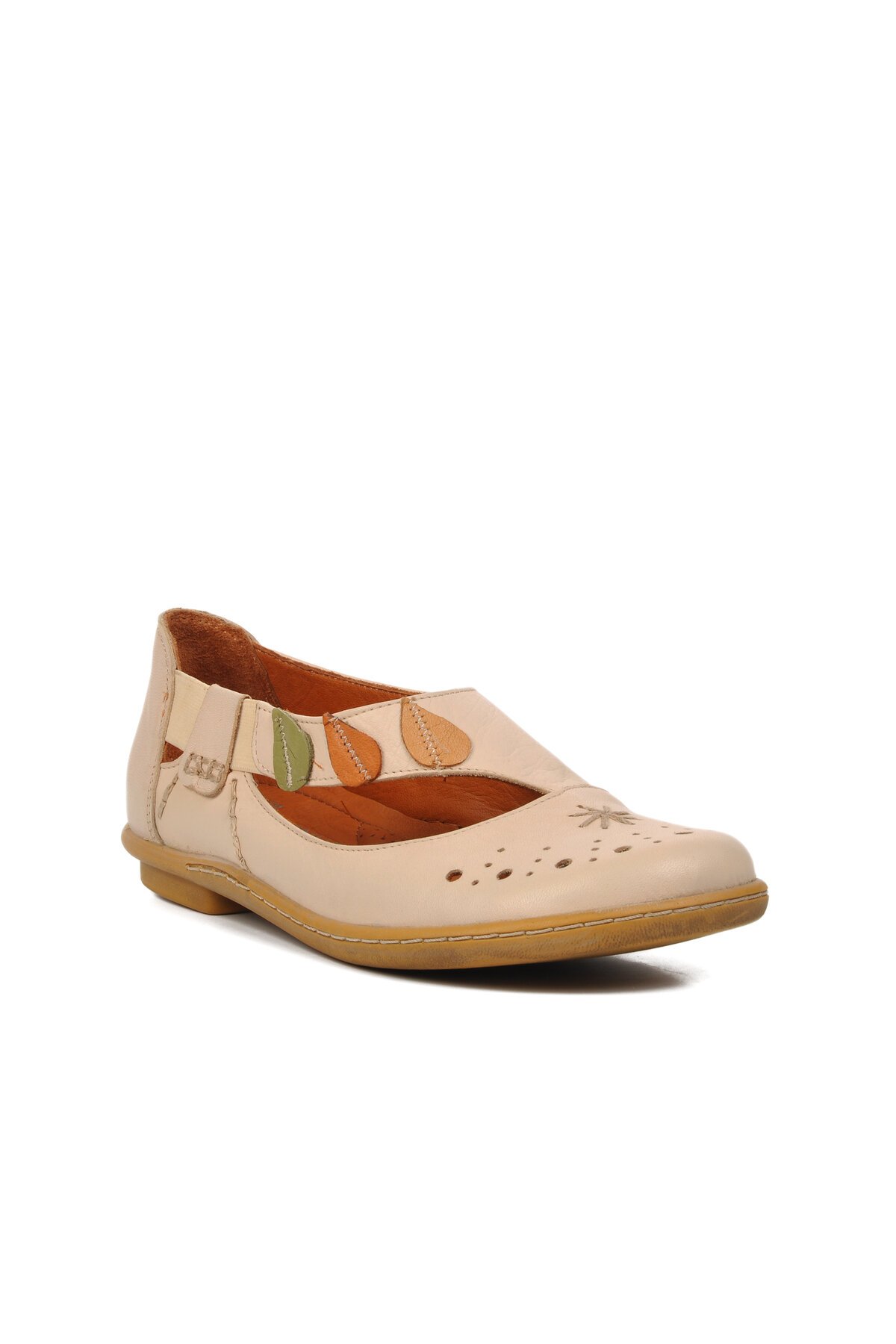 Ayakmod Bej-Nude Hakiki Deri Kadın Günlük Ayakkabı