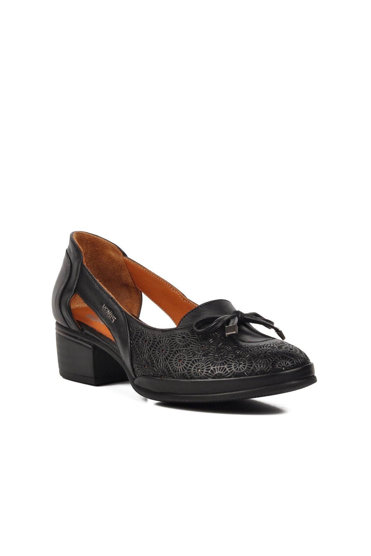 Venüs Siyah  Hakiki Deri Kadın Günlük Ayakkabı