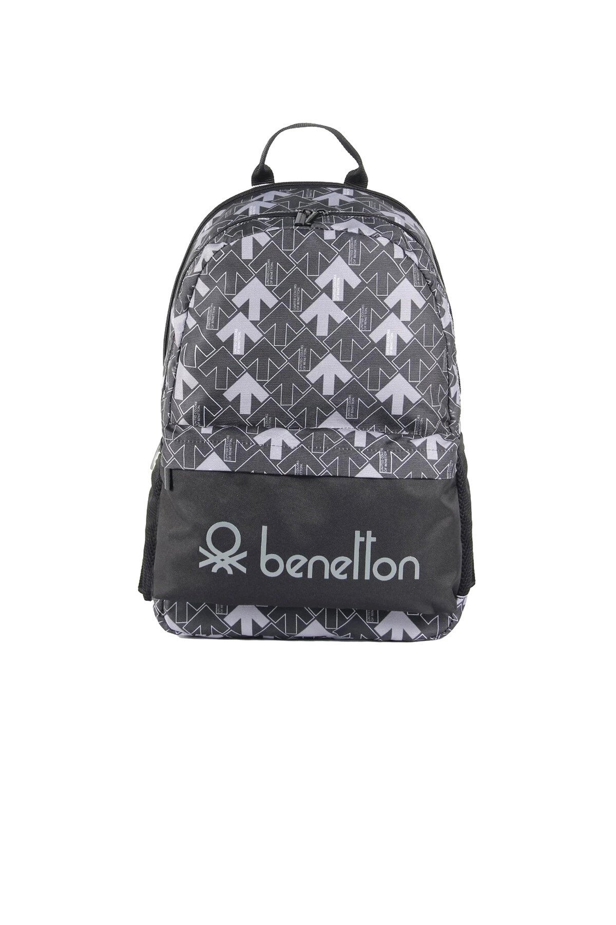 Benetton Siyah-Gri Unisex Okul Çantası