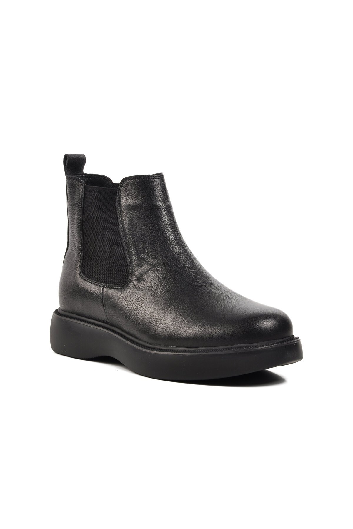 Ayakmod Siyah Hakiki Deri  Erkek Bot