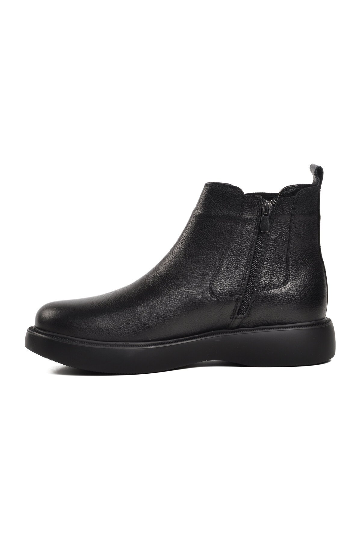 Ayakmod Siyah Hakiki Deri  Erkek Bot