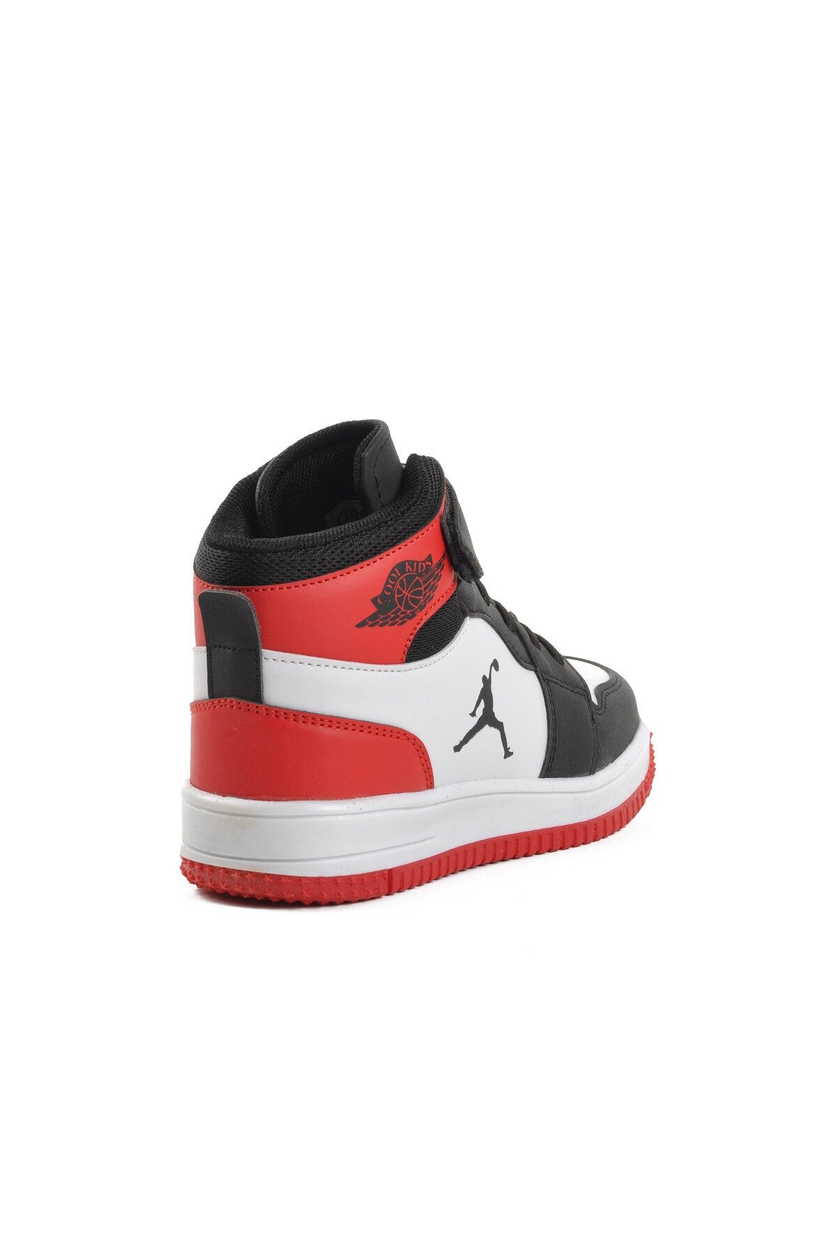 Siyah-Kırmızı Cırtlı Hafif Çocuk Spor Ayakkabı