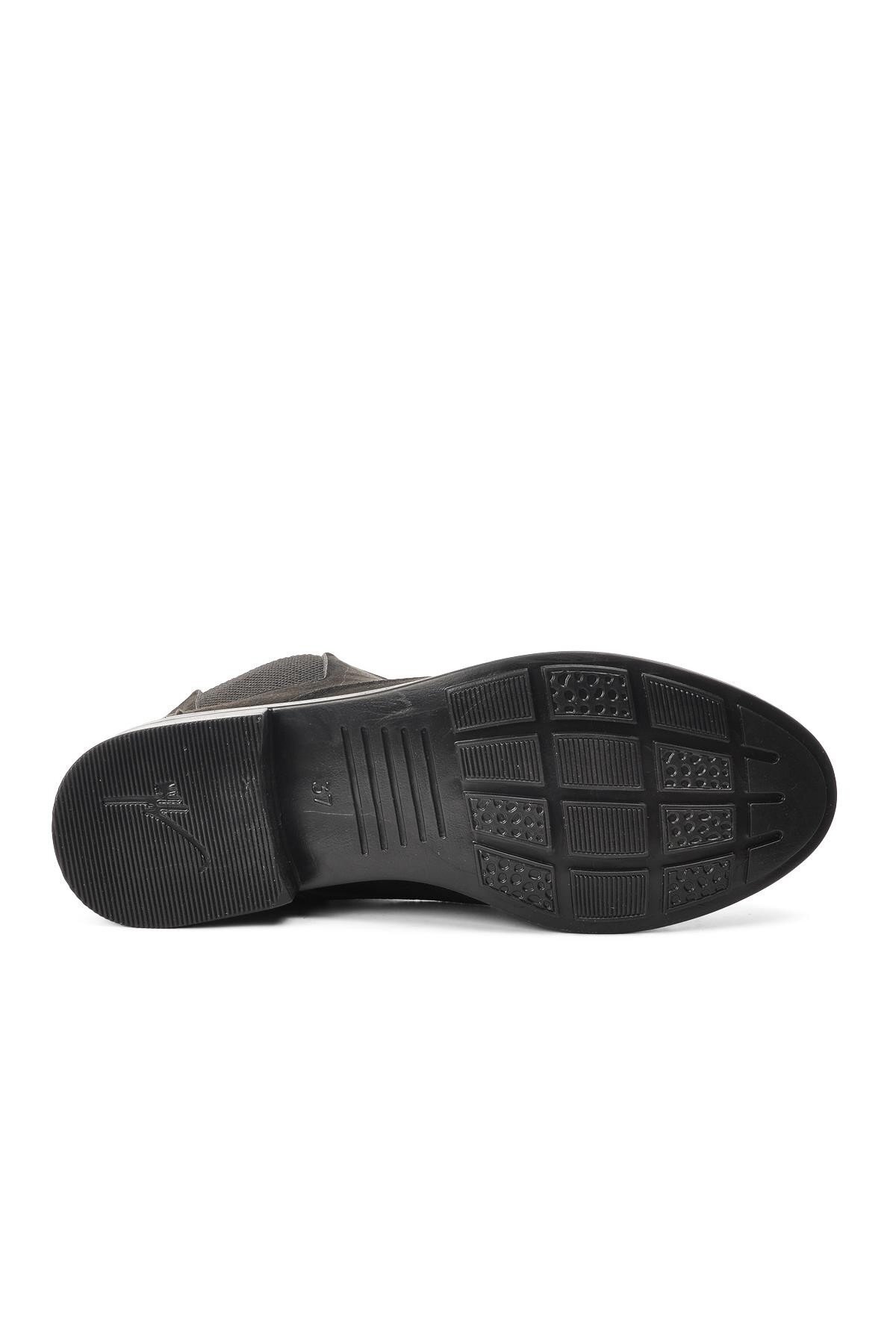 Siyah Süet Fermuarlı Kadın Bot