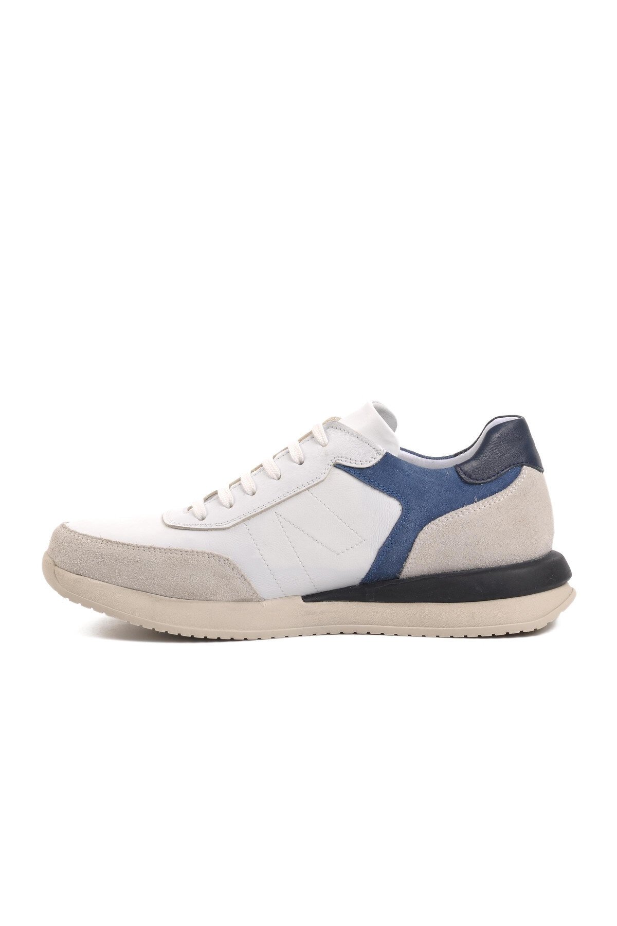 Ayakmod Beyaz-Lacivert Hakiki Deri Erkek Günlük Ayakkabı