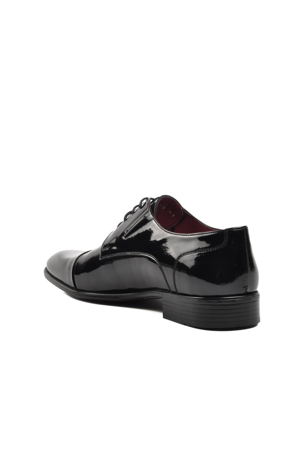 Ayakmod Siyah Rugan Erkek Klasik Ayakkabı