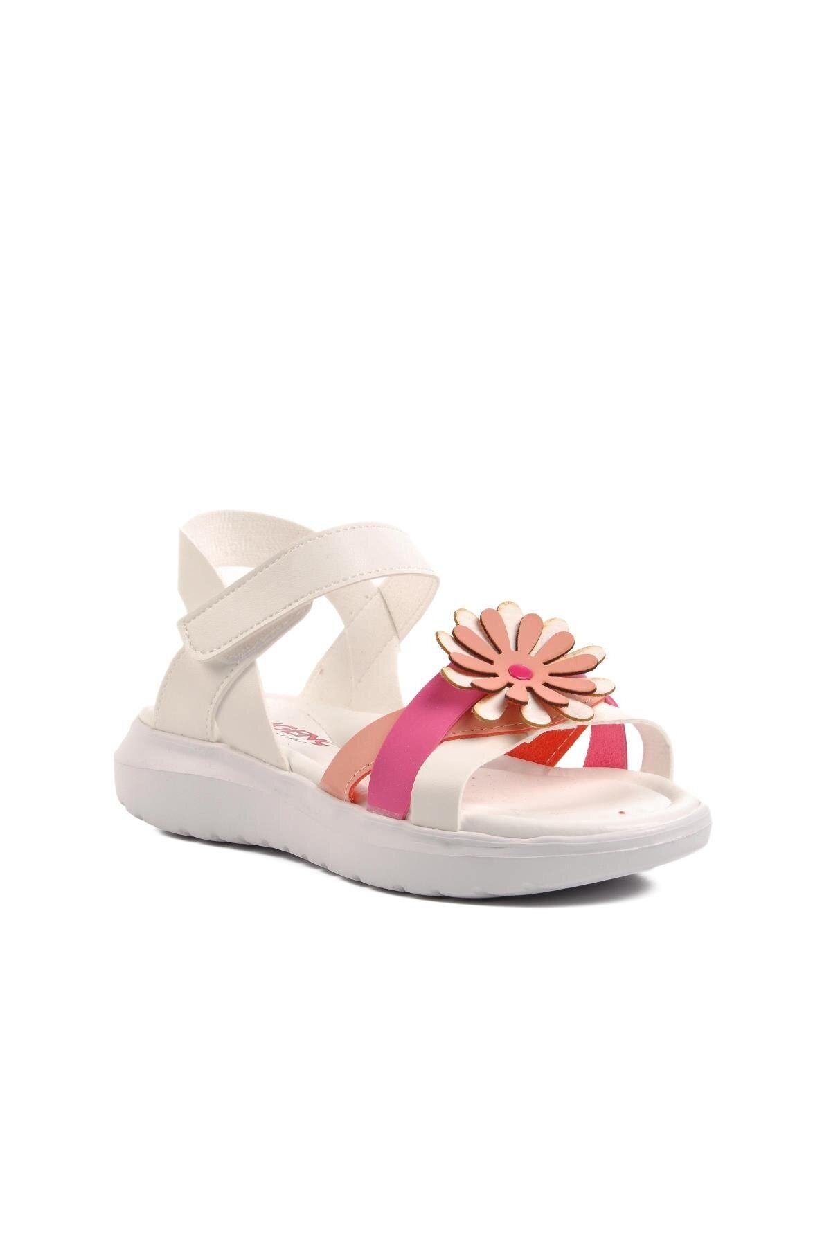 Ayakmod Beyaz-Fuşya-Pembe Kız Çocuk Sandalet