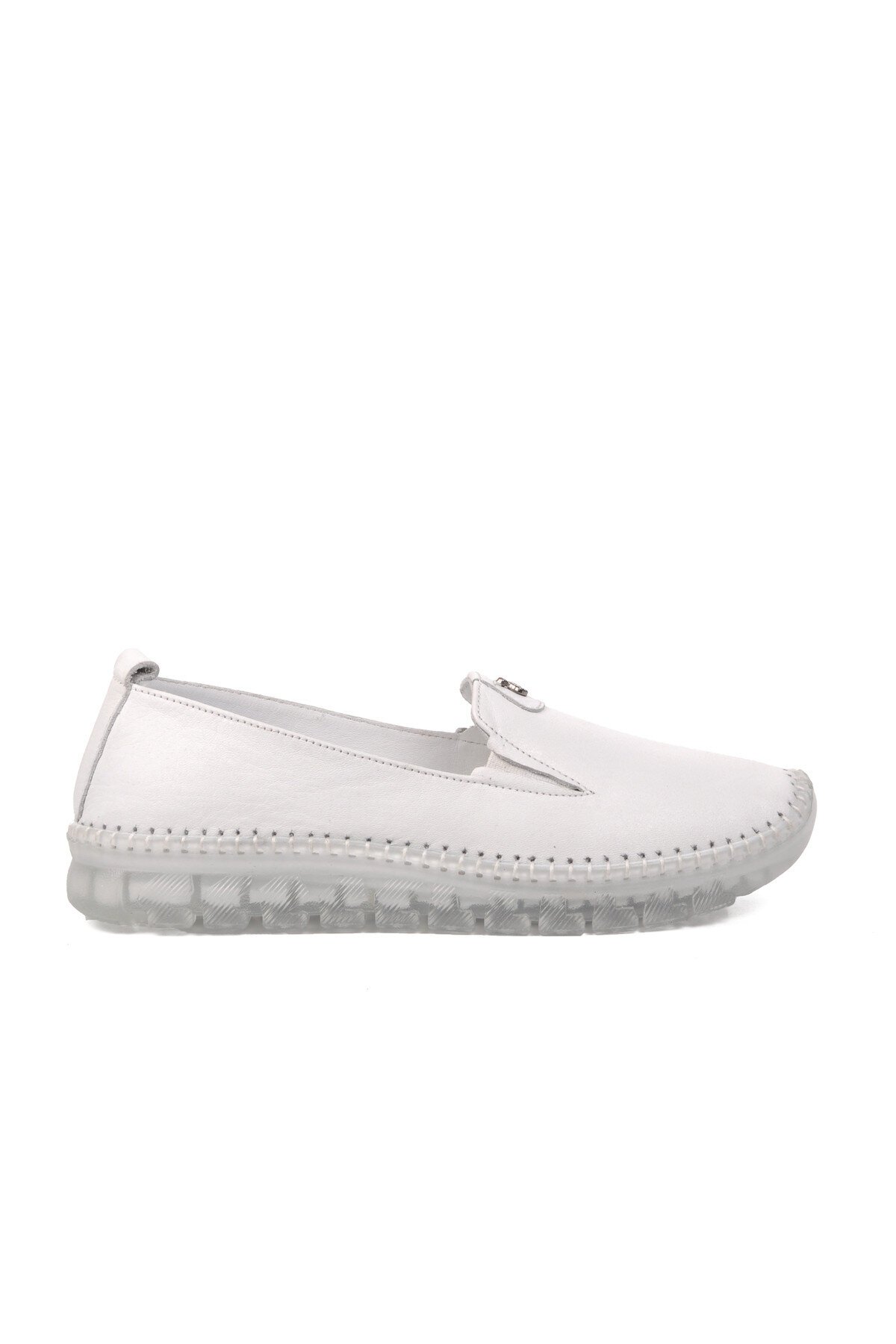 Ayakmod Hakiki Deri Beyaz Kadın Günlük Ayakkabı