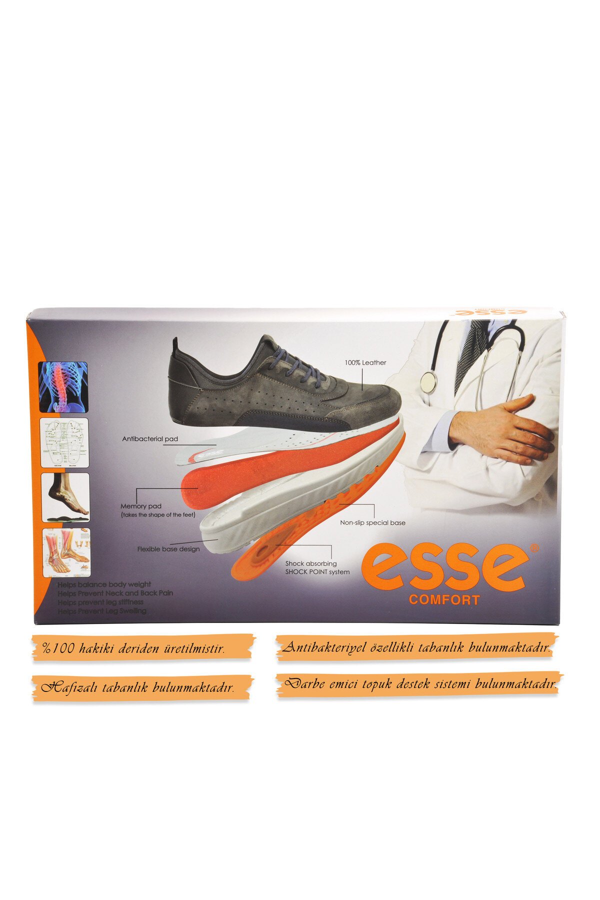 Ayakmod Antrasit Erkek Haki Deri Günlük Ayakkabı