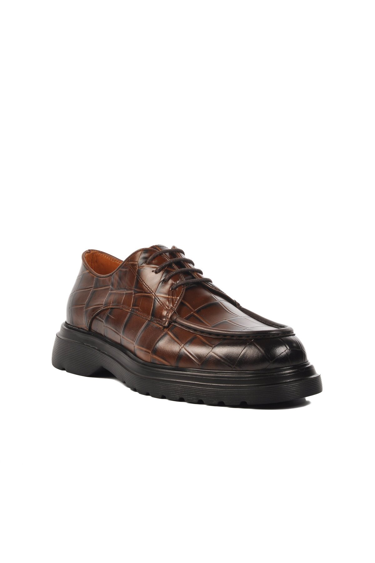 Ayakmod Kahve Kroko Erkek Klasik Ayakkabı