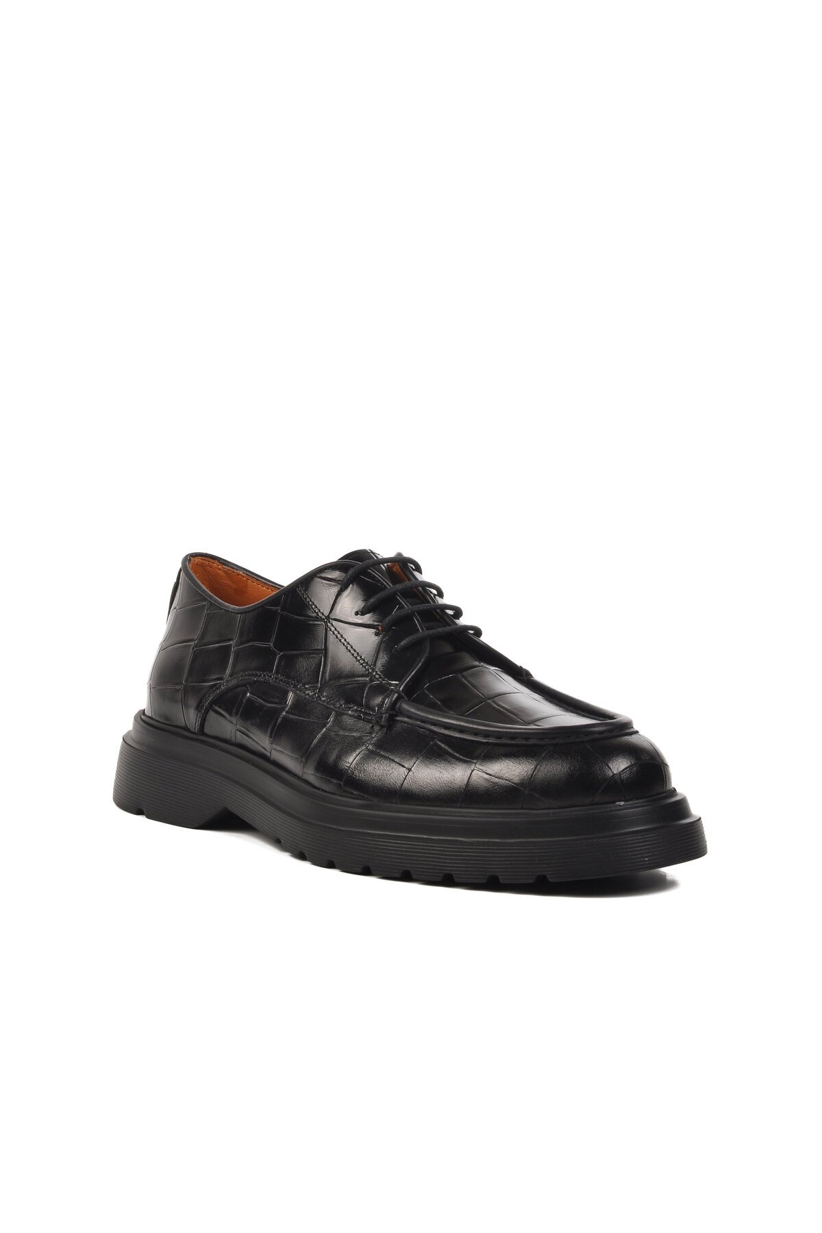 Ayakmod Siyah Kroko Erkek Klasik Ayakkabı