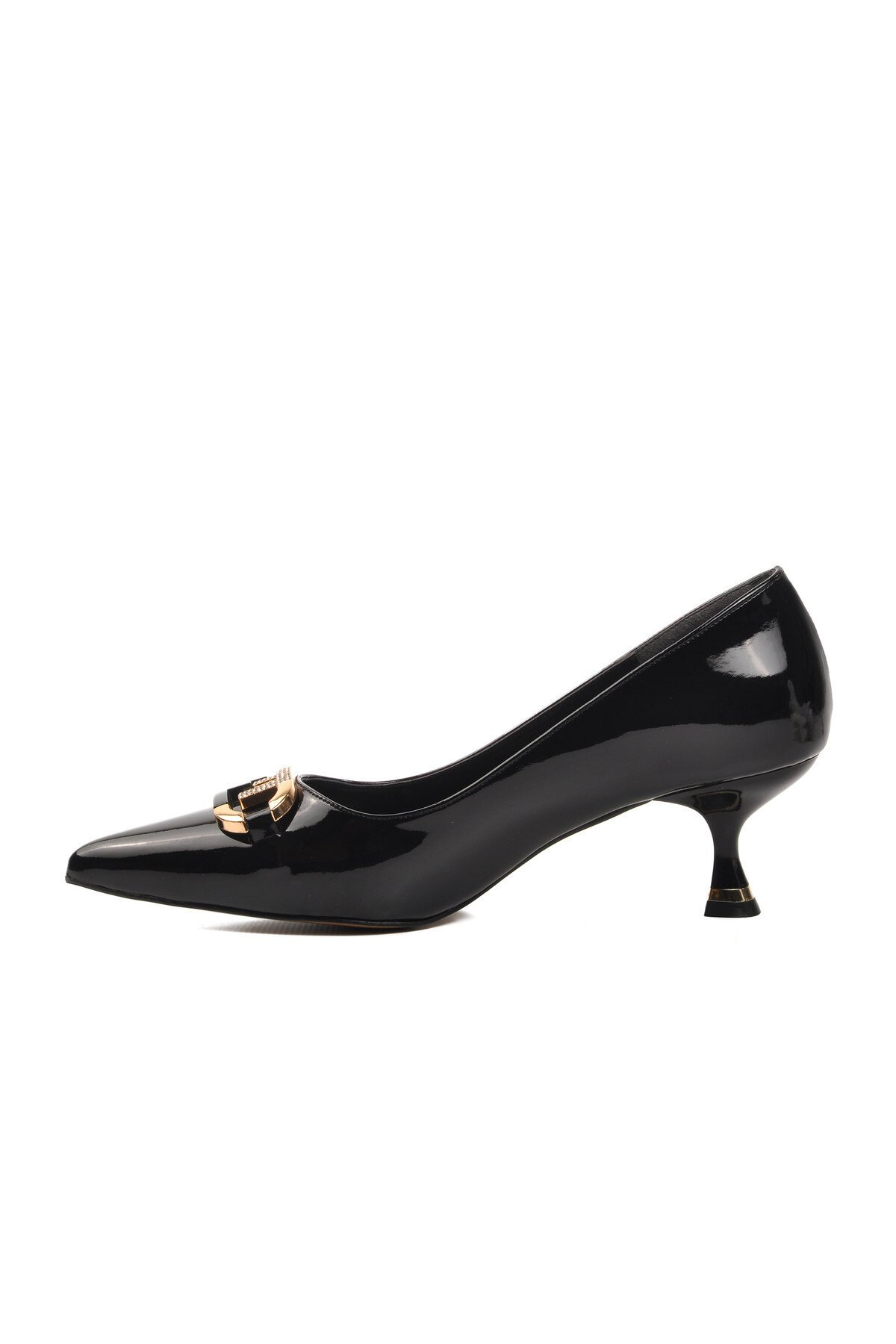 Ayakmod Siyah Rugan Kadın Topuklu Ayakkabı